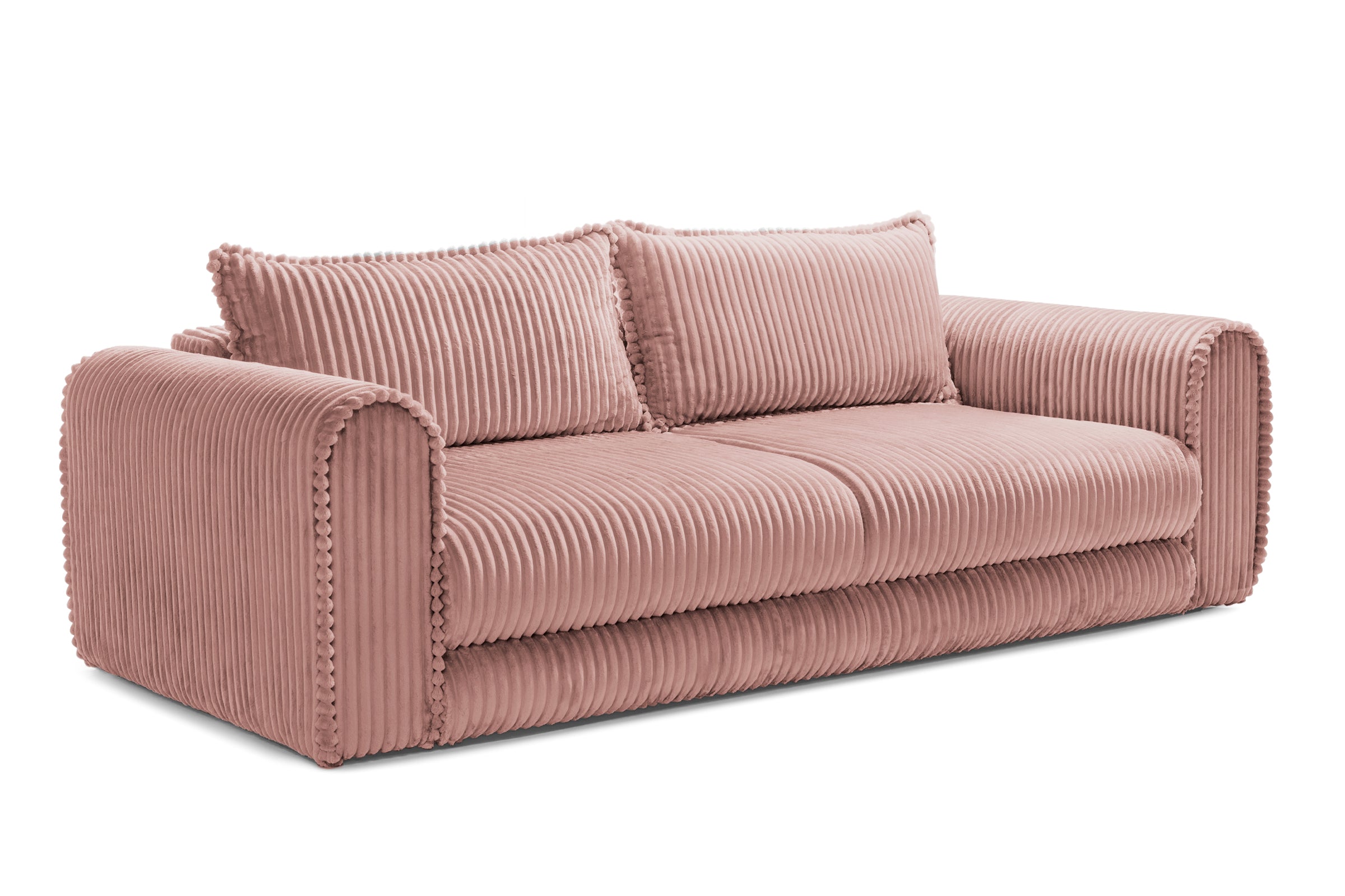 Canapea Extensibilă 3 locuri FELLINI, cu ladă depozitare, 243x108x90 cm, #color_Roz-Tilia