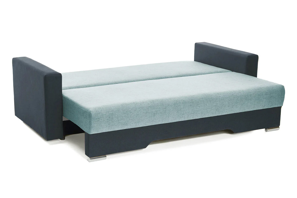 Canapea Extensibila 3 locuri Cesar, cu lada de depozitare, 220x90x85 cm - Prestigehome.ro - Canapea - Prestige #color_menta-albastru