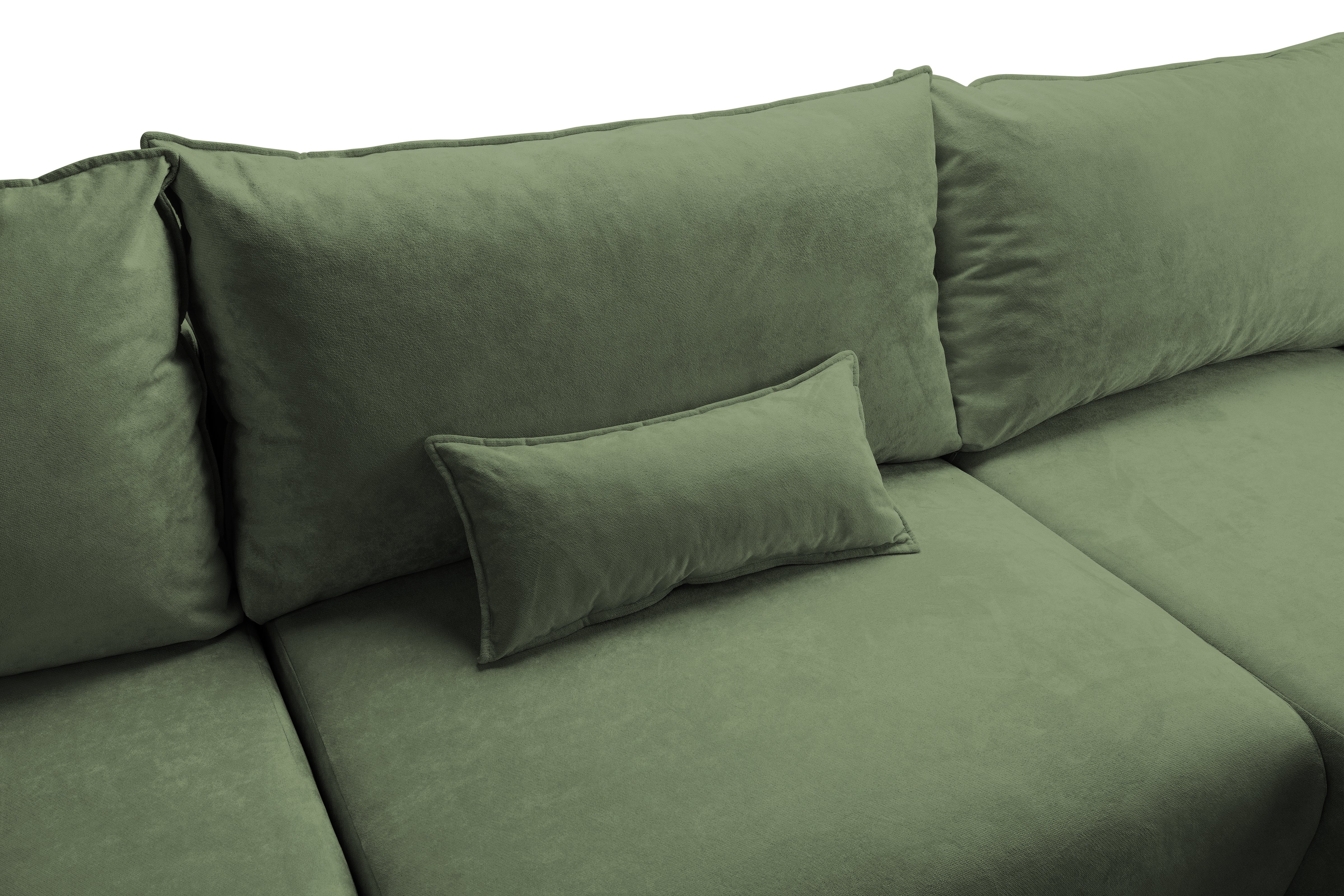 Colțar Extensibil OSAKA, cu 2 lăzi depozitare, șezlong interschimbabil, 338x190x87 cm, #color_Verde-Havana