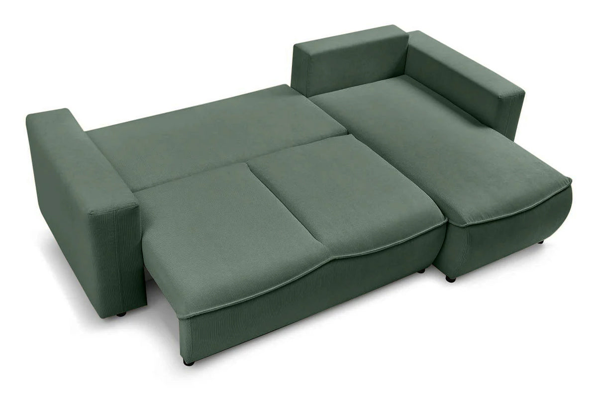 Colțar Extensibil HALSON, cu ladă de depozitare, șezlong interschimbabil, 256x158x90 cm - Prestigehome.ro - Colțar - Prestige #color_Verde-Fjord