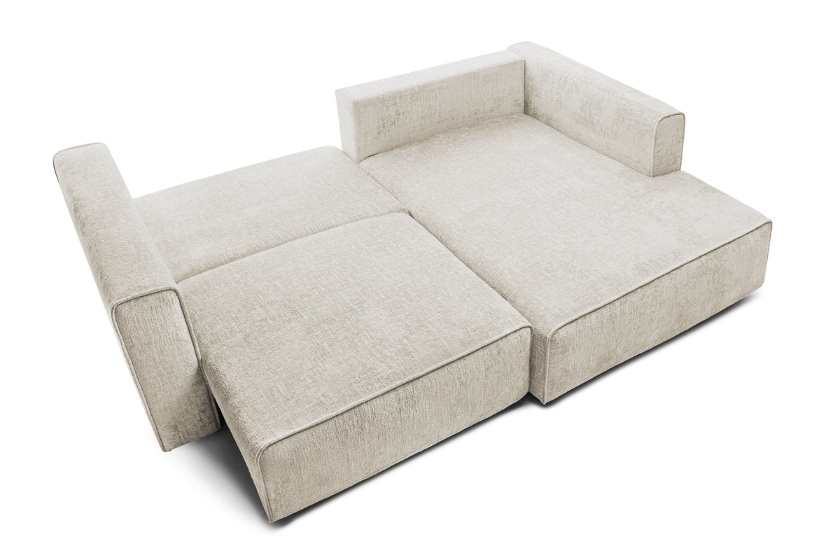 Coltar Extensibil 3 locuri ZANETTO, cu lada de depozitare, 240x160x70 cm, #color_Crem-Onyx