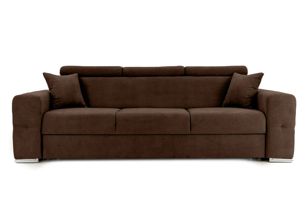 Canapea Extensibila 3 locuri BELLAGIO, cu tetiere, 235x95x85 cm - Prestigehome.ro - Canapea 3 Locuri - Prestige - #color_maro-enjoy