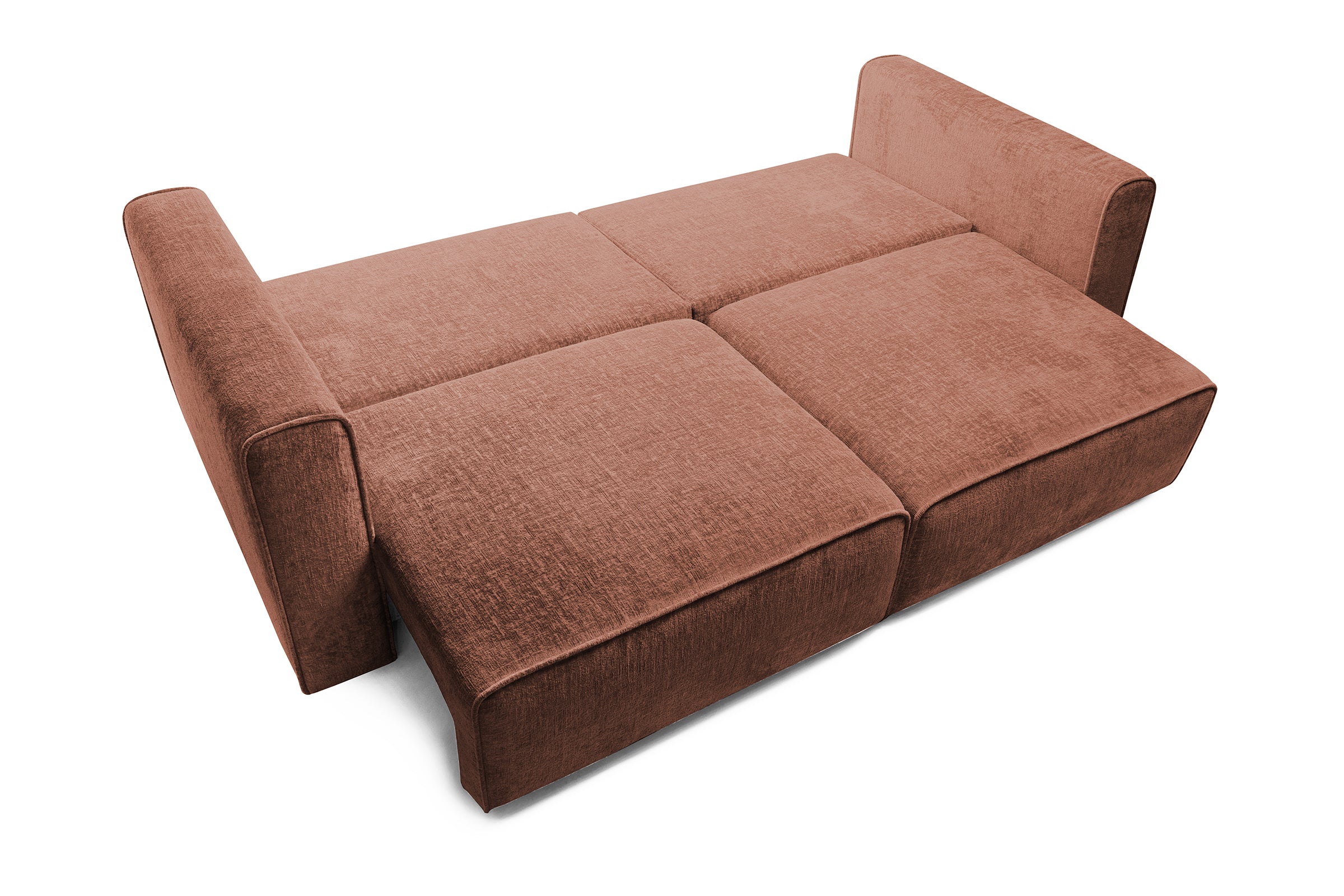 Canapea Extensibilă 3 locuri ZANETTO, cu 2 lăzi depozitare, 240x100x70 cm, #color_Bordeaux-Onyx