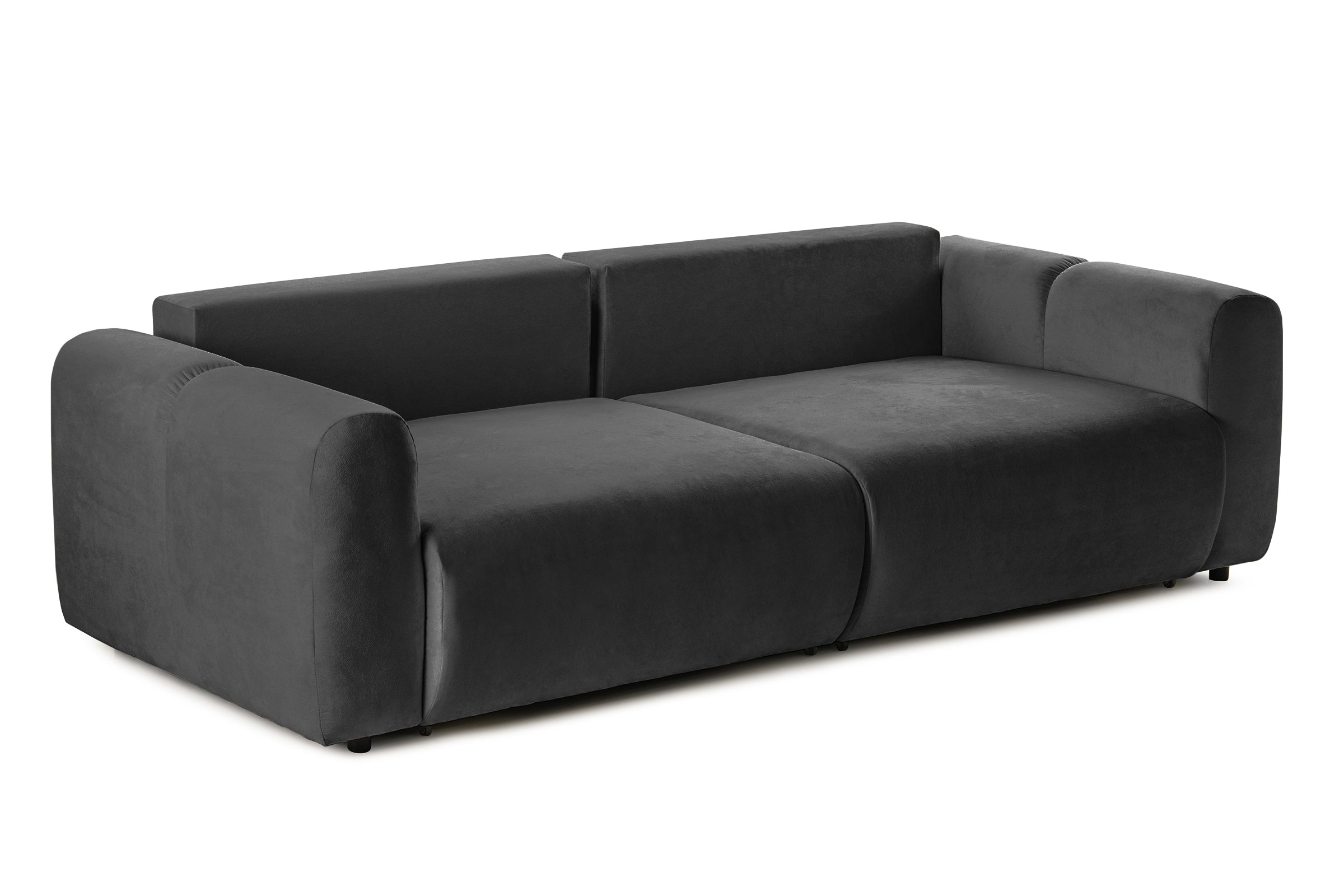 Canapea Extensibilă 3 locuri GEORGIA, cu 2 lăzi depozitare, 248x110x90 cm #color_Gri-Inchis-Havana