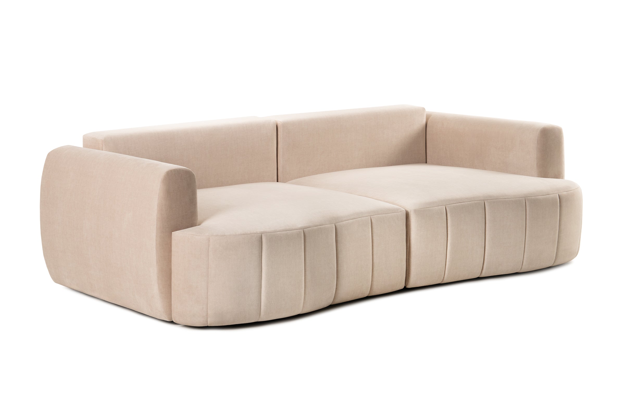 Canapea Extensibilă 3 locuri SAMBA, cu 2 lăzi depozitare, 242x127x90 cm, #Color_Bej-Vogue