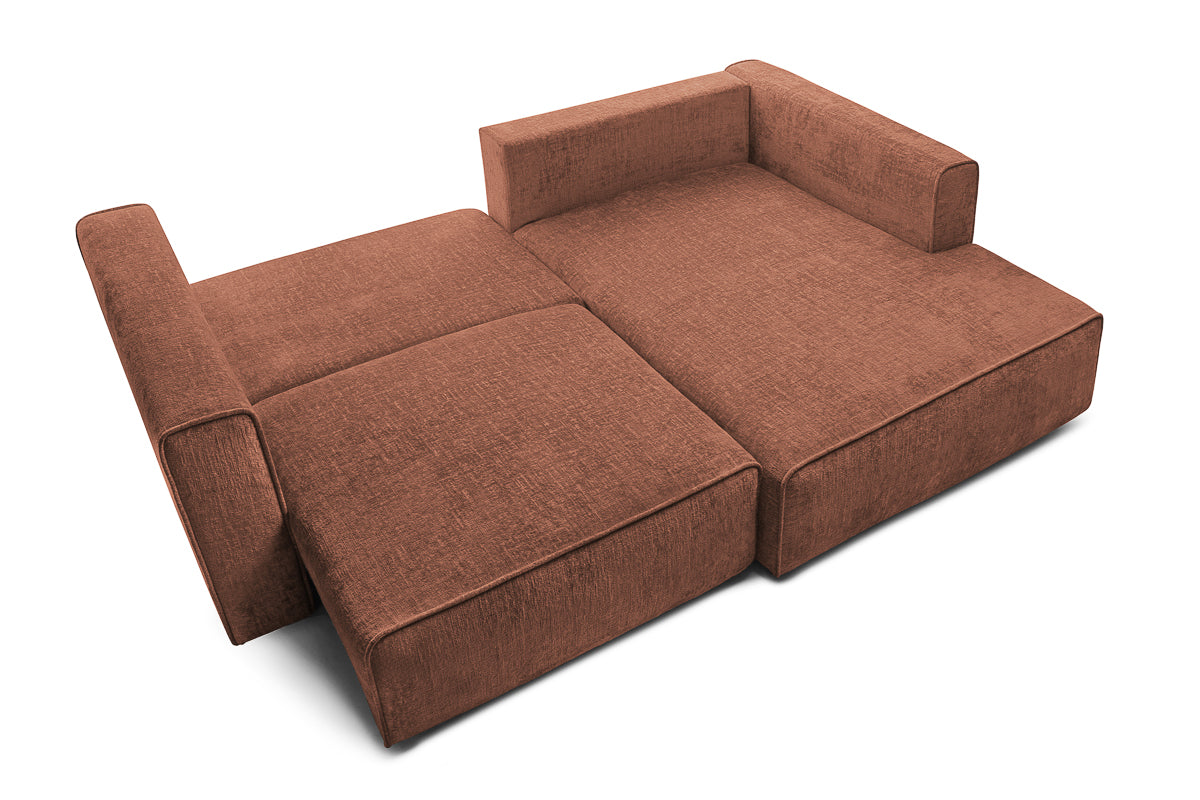 Coltar Extensibil 3 locuri ZANETTO, cu lada de depozitare, 240x160x70 cm, #color_Bordeaux-Onyx