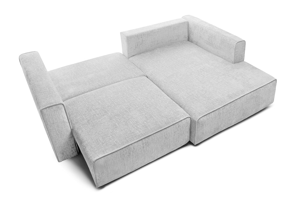 Coltar Extensibil 3 locuri ZANETTO, cu lada de depozitare, 240x160x70 cm, #color_Gri-Argintiu-Onyx