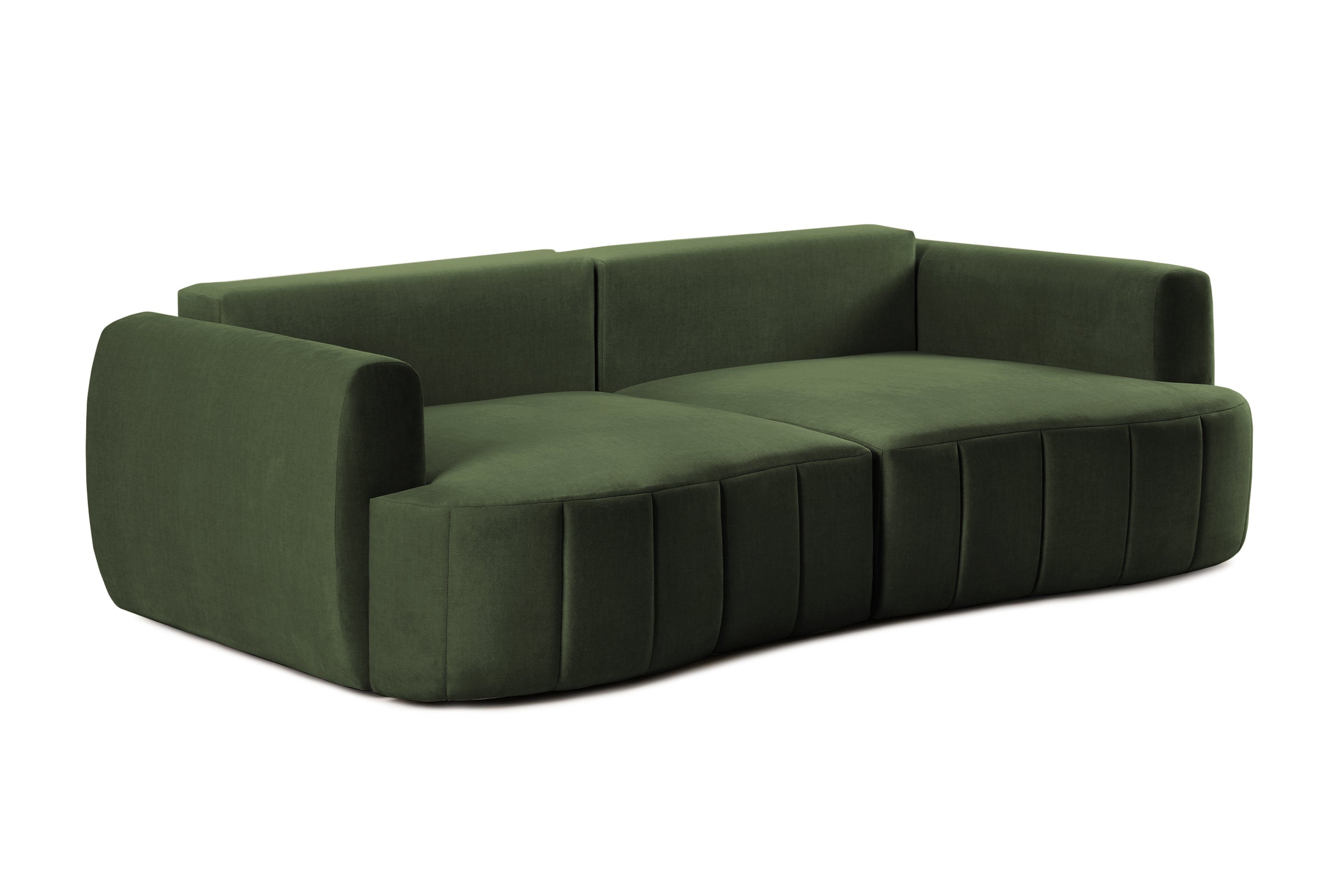 Canapea Extensibilă 3 locuri SAMBA, cu 2 lăzi depozitare, 242x127x90 cm, #Color_Verde-Vogue