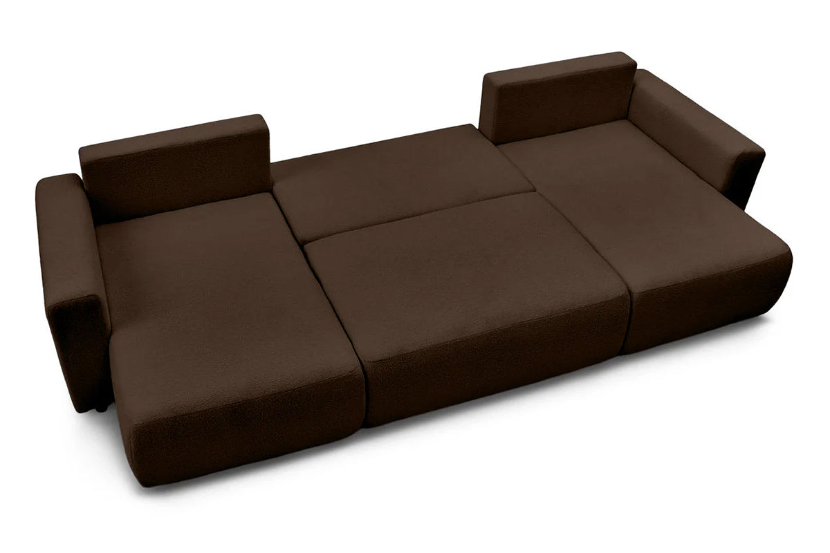 Colțar Panoramic Extensibil LIVIGNO, cu ladă de depozitare, 386x153x95 cm - Prestigehome.ro - Canapea - Prestige #color_Maro-Anthology