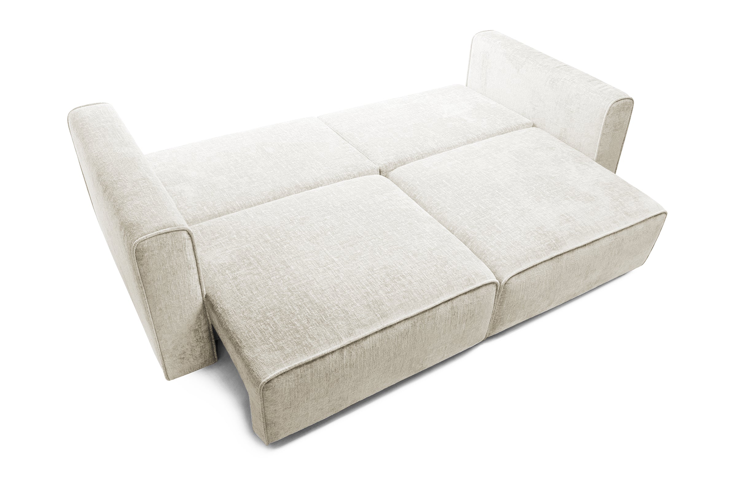 Canapea Extensibilă 3 locuri ZANETTO, cu 2 lăzi depozitare, 240x100x70 cm, #color_Crem-Onyx