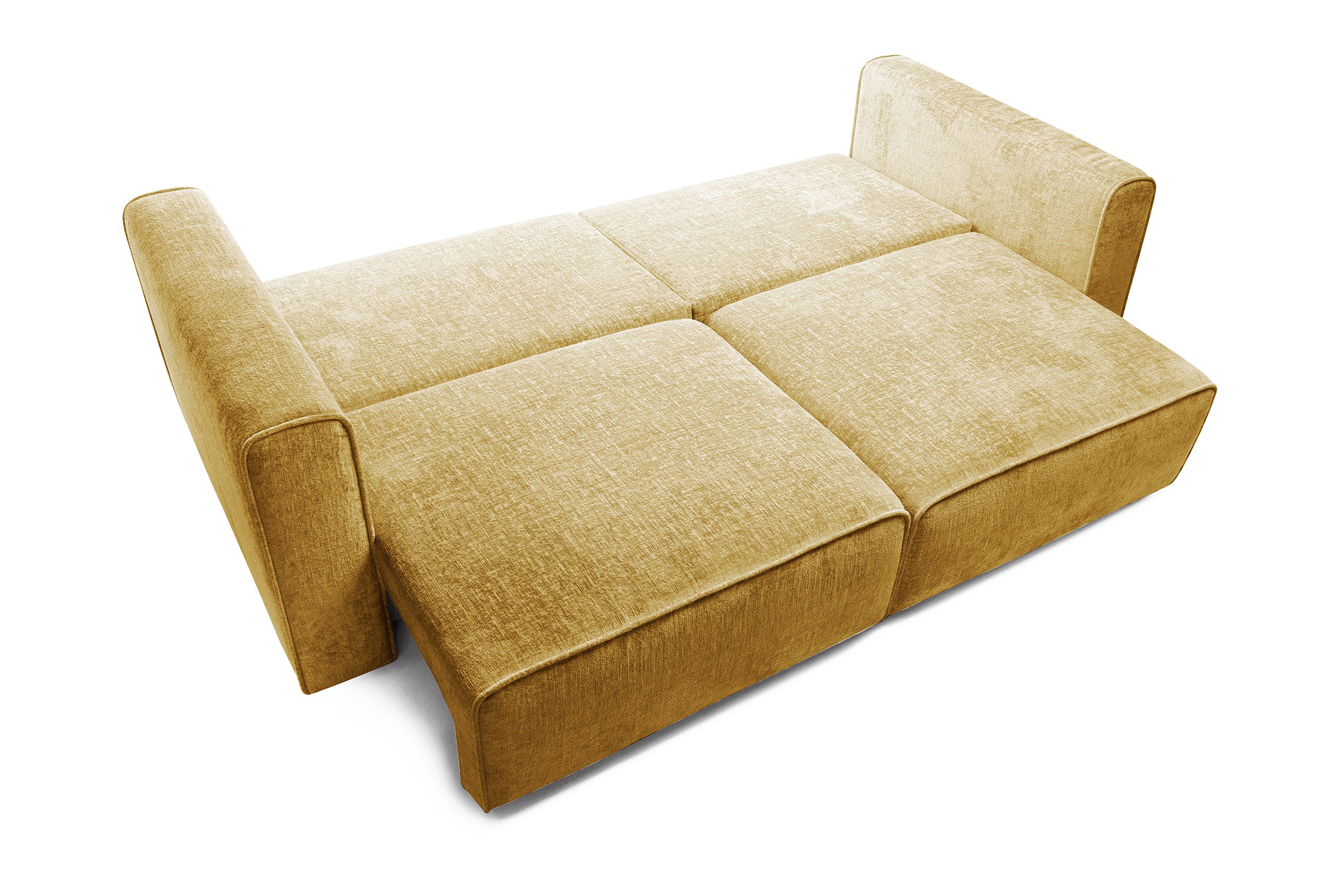 Canapea Extensibilă 3 locuri ZANETTO, cu 2 lăzi depozitare, 240x100x70 cm, #color_Galben-Onyx