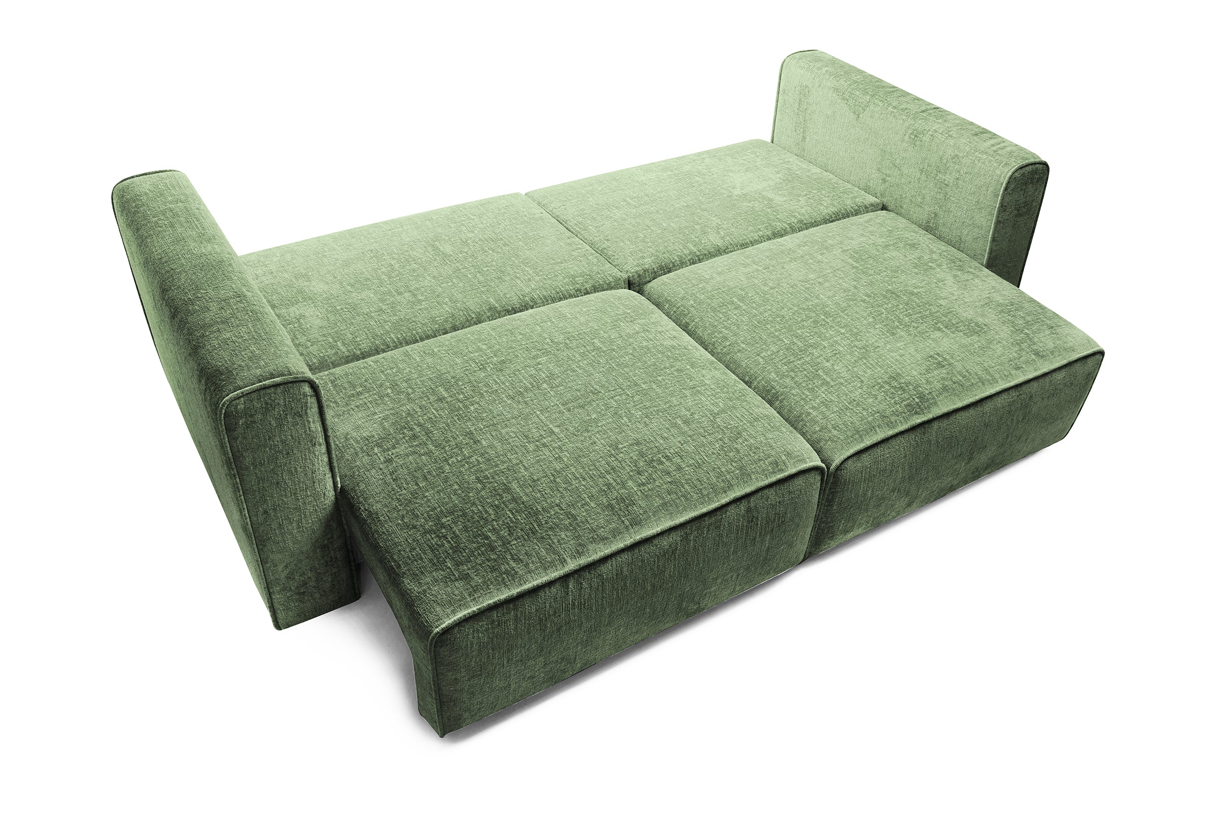 Canapea Extensibilă 3 locuri ZANETTO, cu 2 lăzi depozitare, 240x100x70 cm, #color_Verde-Onyx