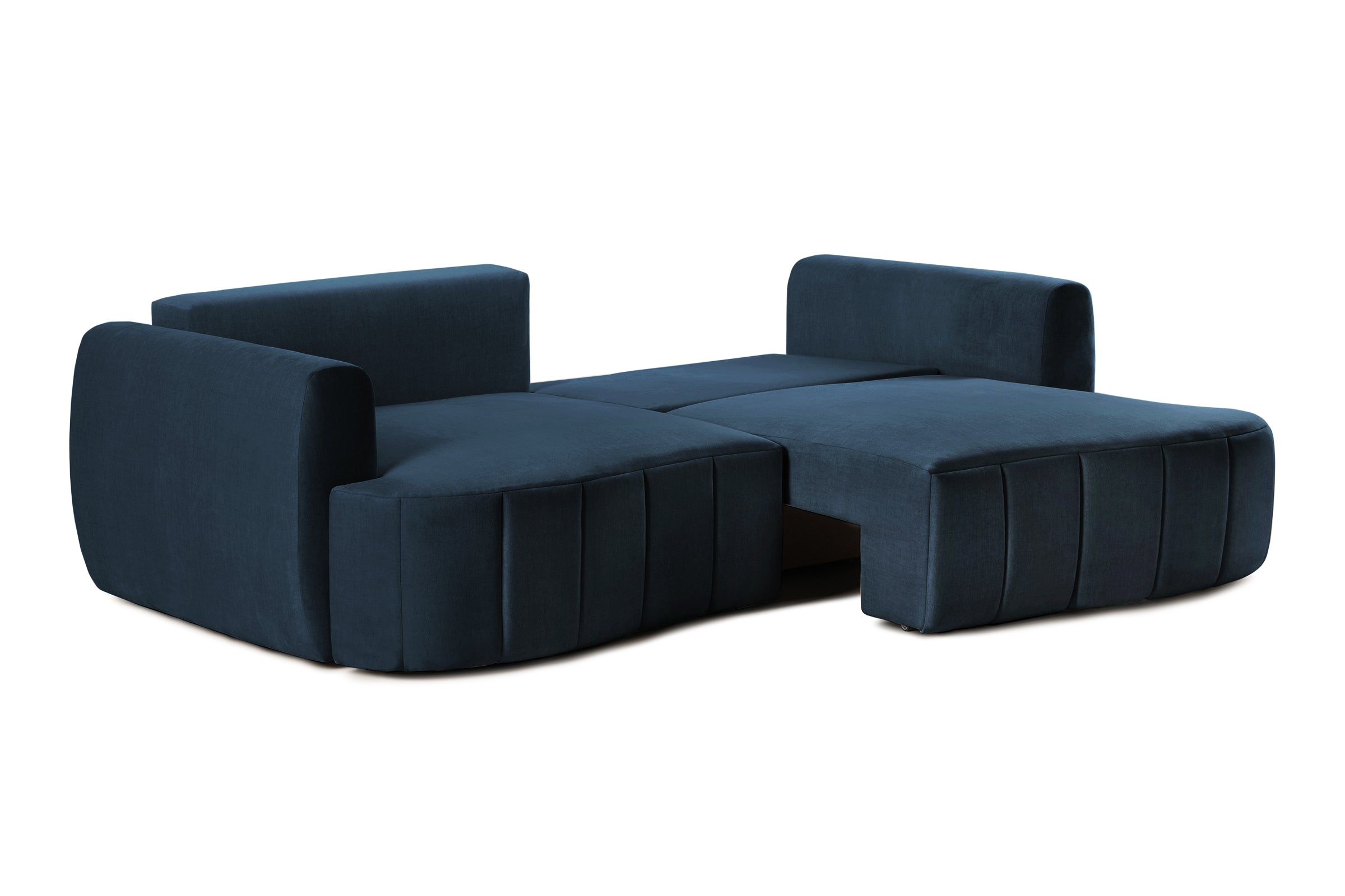 Canapea Extensibilă 3 locuri SAMBA, cu 2 lăzi depozitare, 242x127x90 cm, #Color_Albastru-Vogue