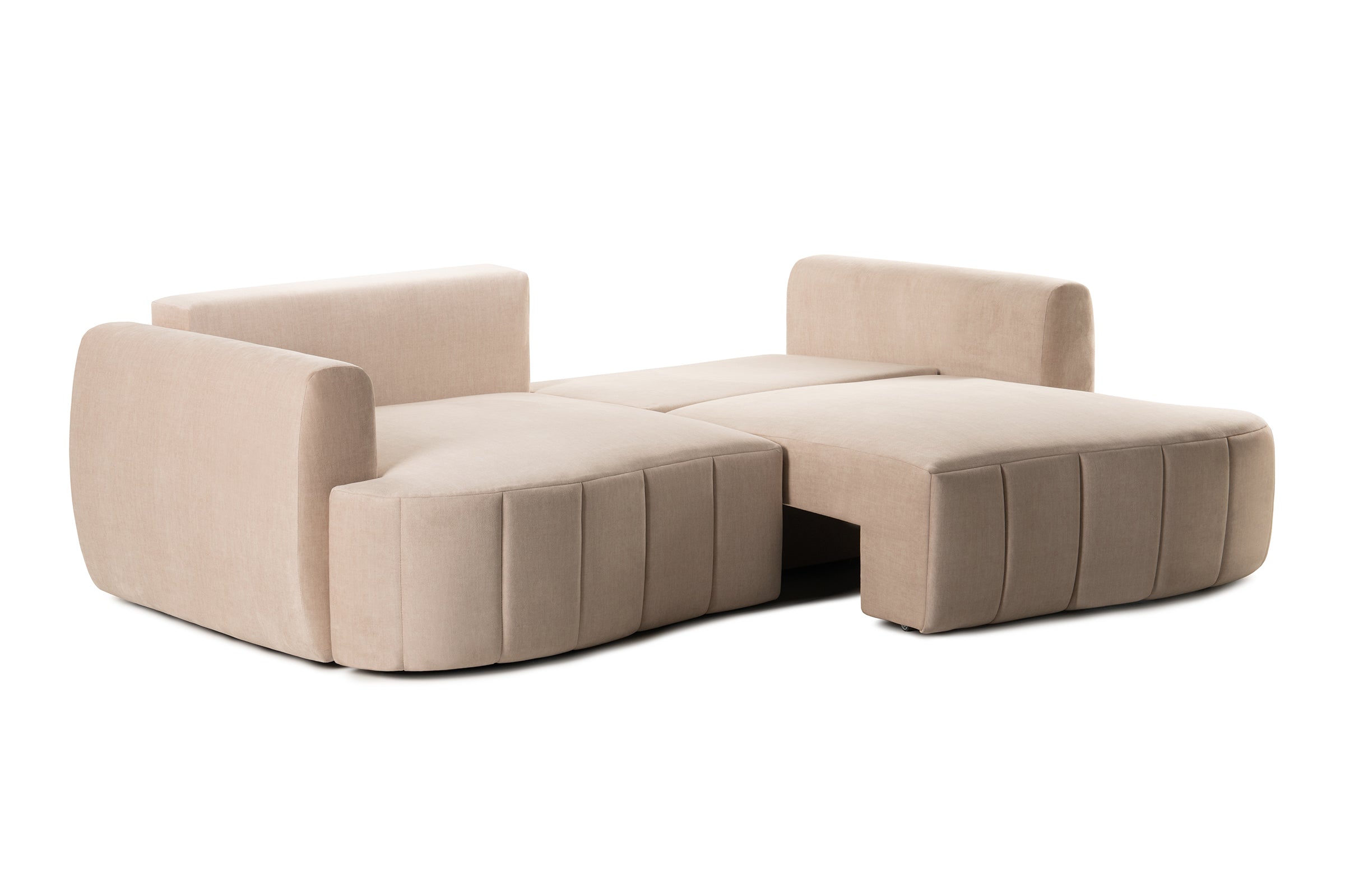 Canapea Extensibilă 3 locuri SAMBA, cu 2 lăzi depozitare, 242x127x90 cm, #Color_Bej-Vogue