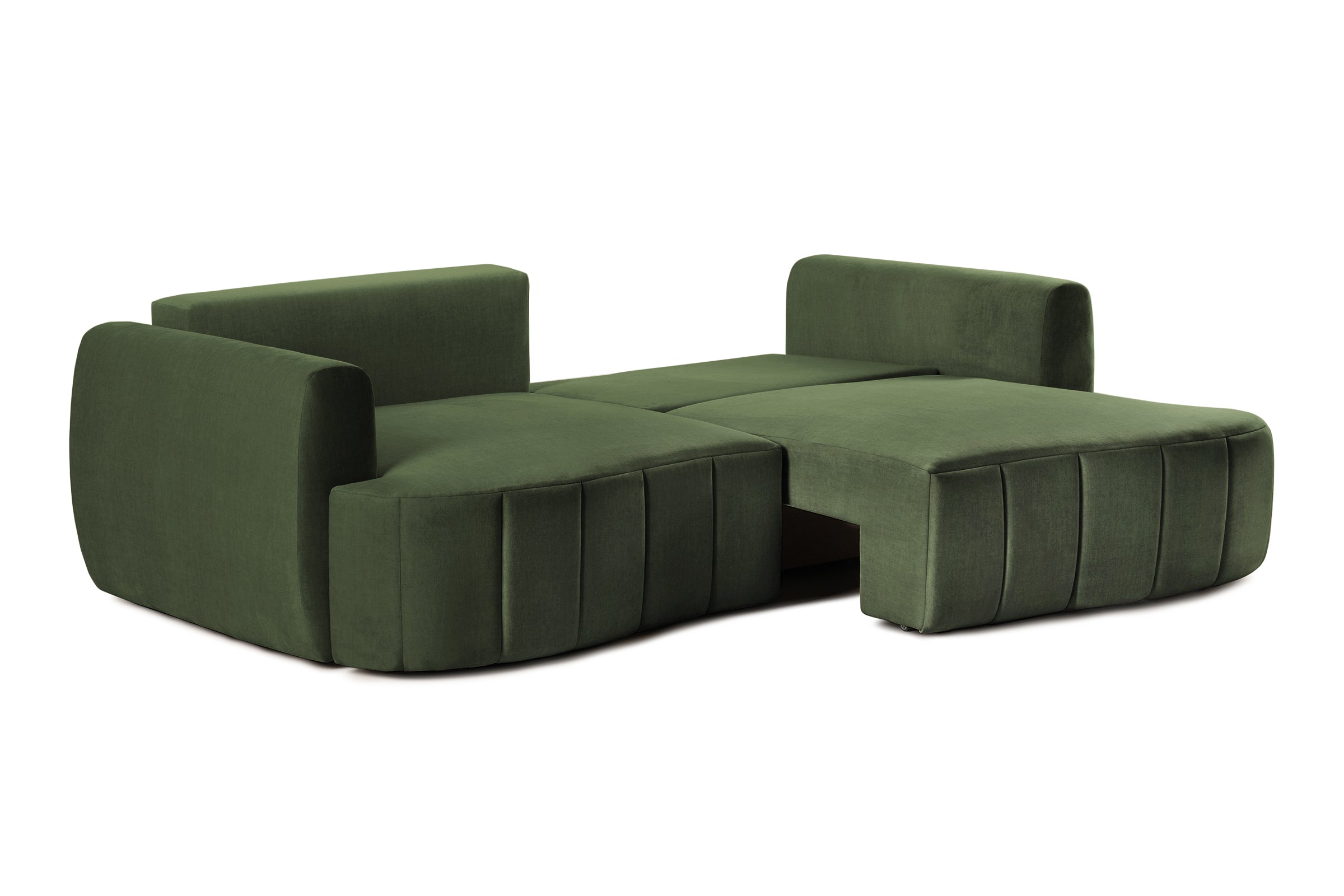 Canapea Extensibilă 3 locuri SAMBA, cu 2 lăzi depozitare, 242x127x90 cm, #Color_Verde-Vogue