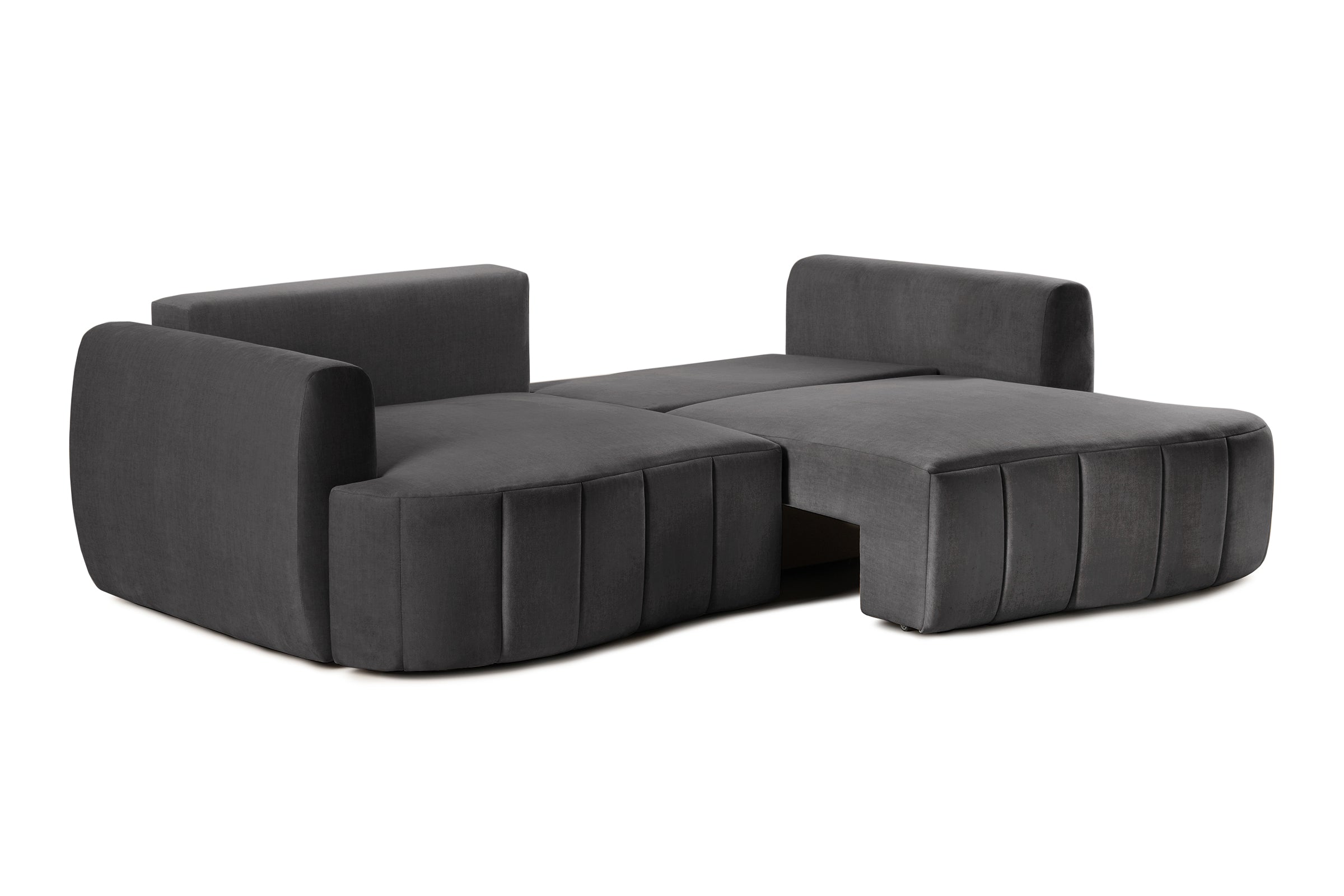 Canapea Extensibilă 3 locuri SAMBA, cu 2 lăzi depozitare, 242x127x90 cm, #Color_Gri-Vogue