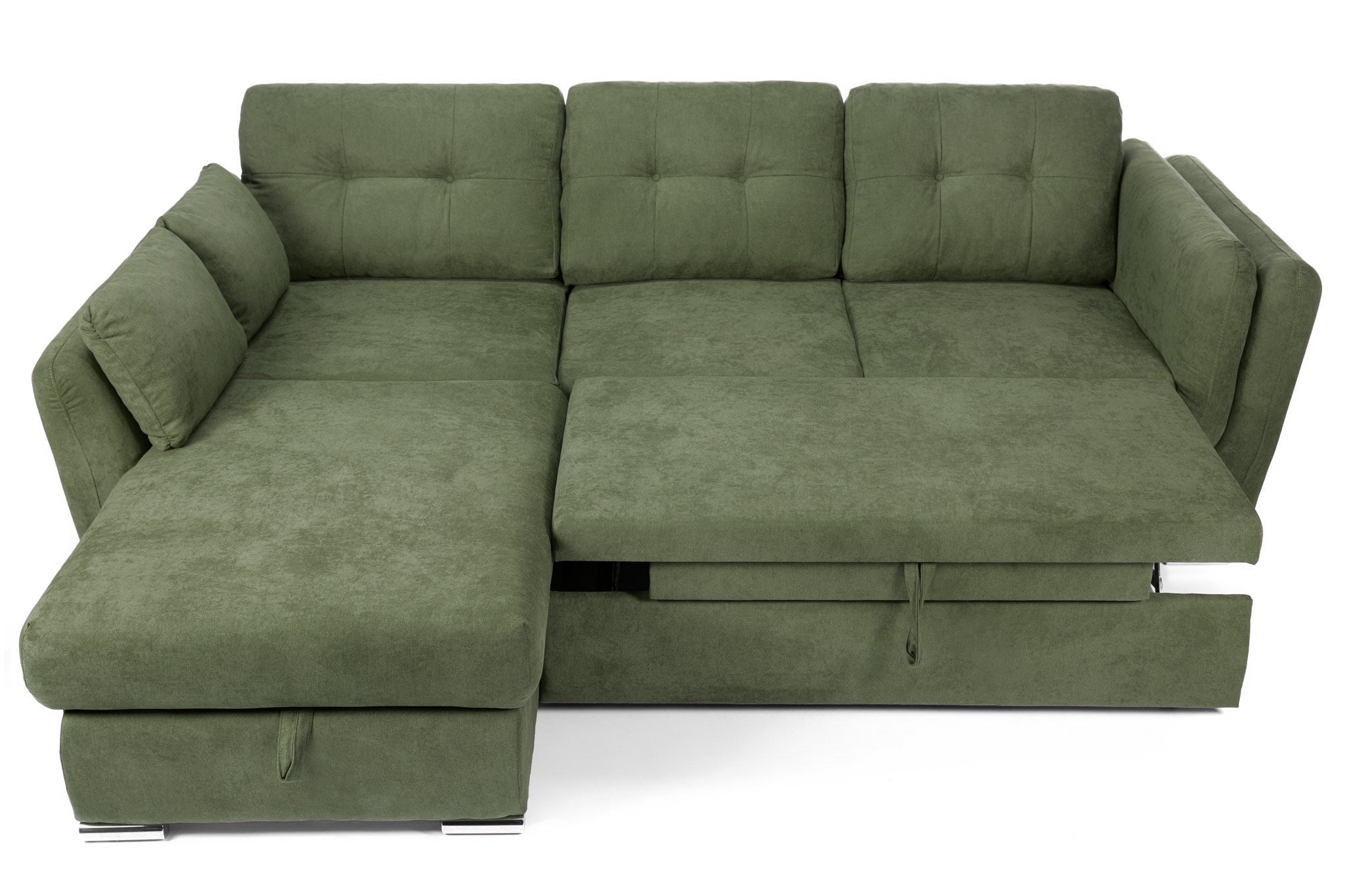 Colțar Extensibil JAZZ, cu ladă depozitare, 245 x 205 x 90 cm, #color_Verde-enjoy