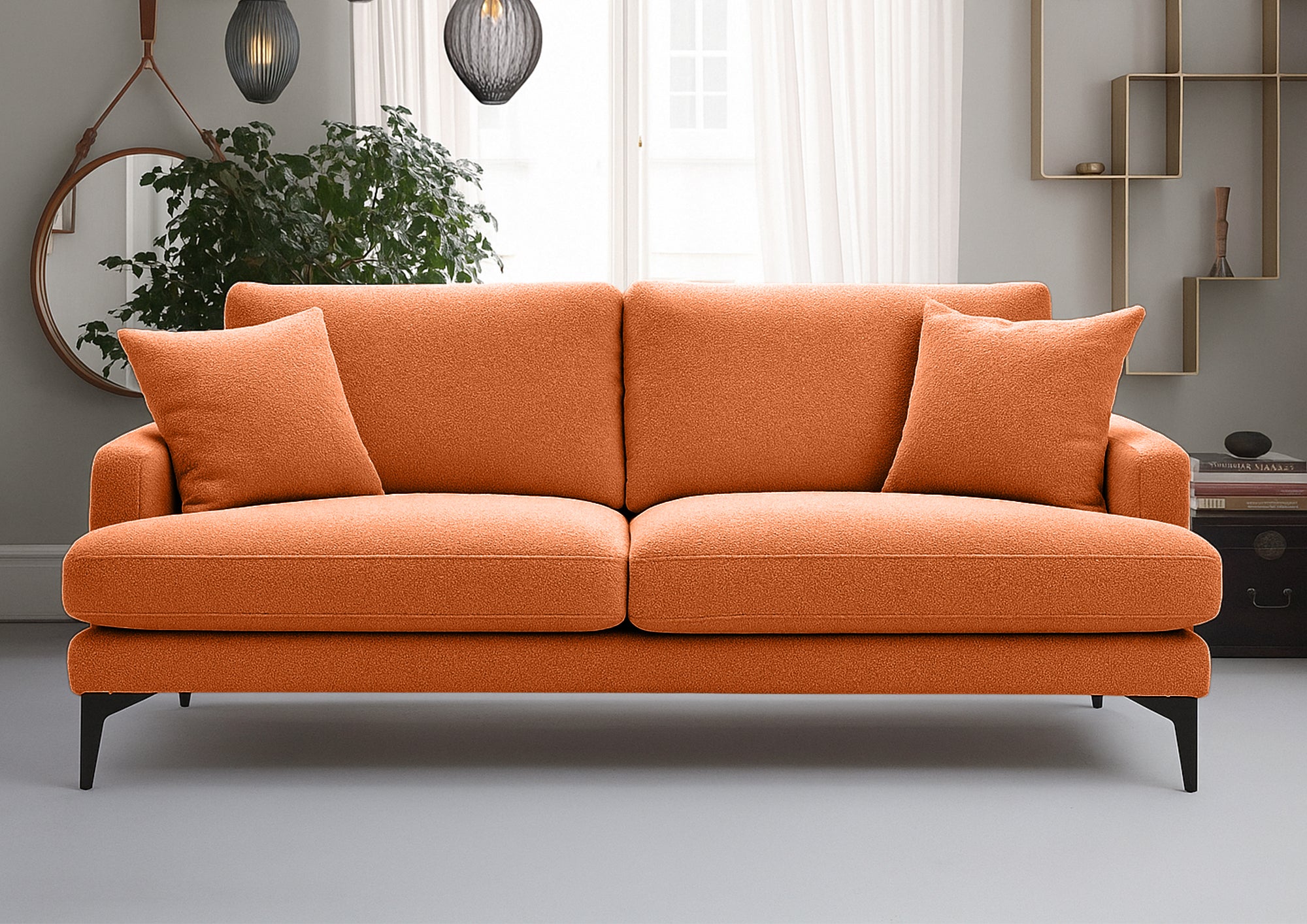 Canapea Fixă AZURRO, 2 locuri, 175x90x85 cm - Prestigehome.ro - Canapea - Prestige #color_Portocaliu-Mystery