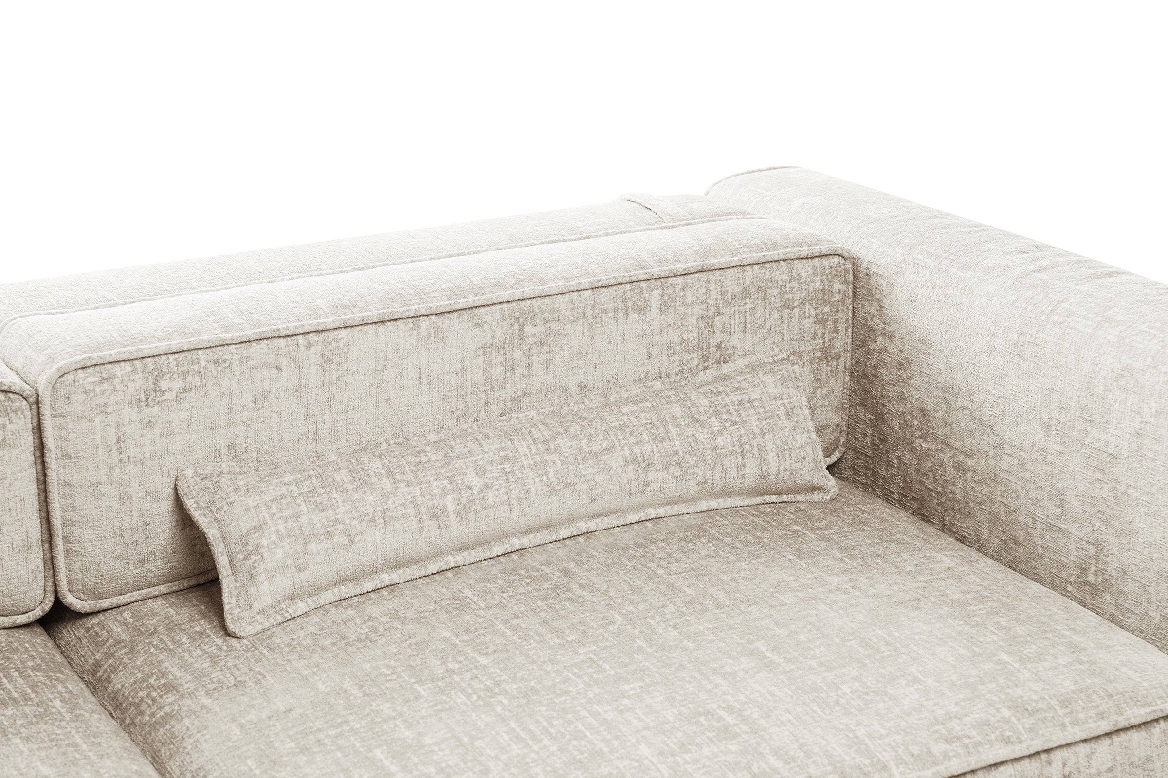 Colțar Extensibil 5 locuri ZANETTO, cu ladă de depozitare, 340x160x70 cm, #color_Crem-Onyx