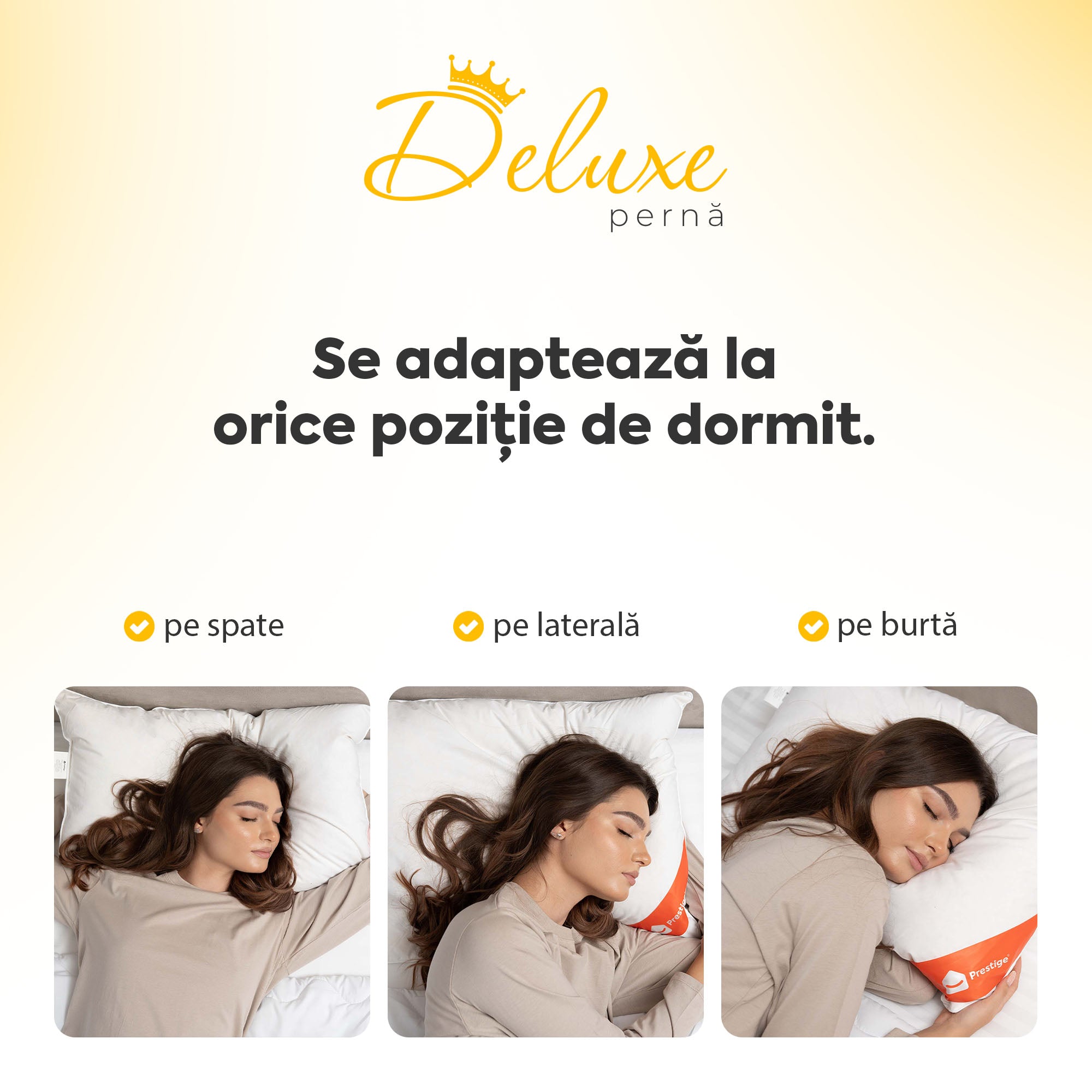 Set 2 x Perne Deluxe cu pene și puf de gâscă, husă bumbac, 50x70 cm-Seturi Perne-Prestige Home-Prestige Home