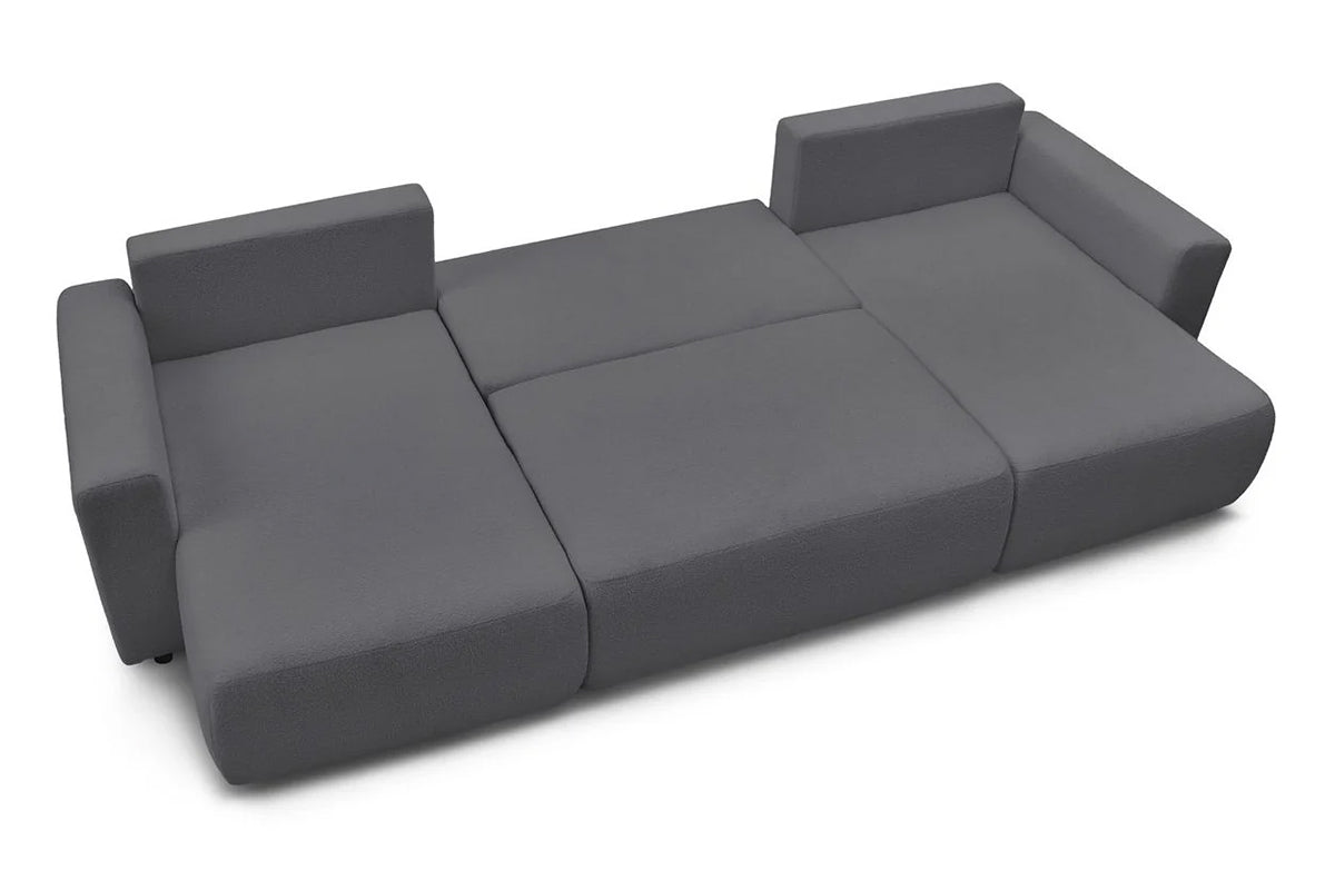 Colțar Panoramic Extensibil LIVIGNO, cu ladă de depozitare, 386x153x95 cm - Prestigehome.ro - Canapea - Prestige #color_Gri-Inchis-Anthology