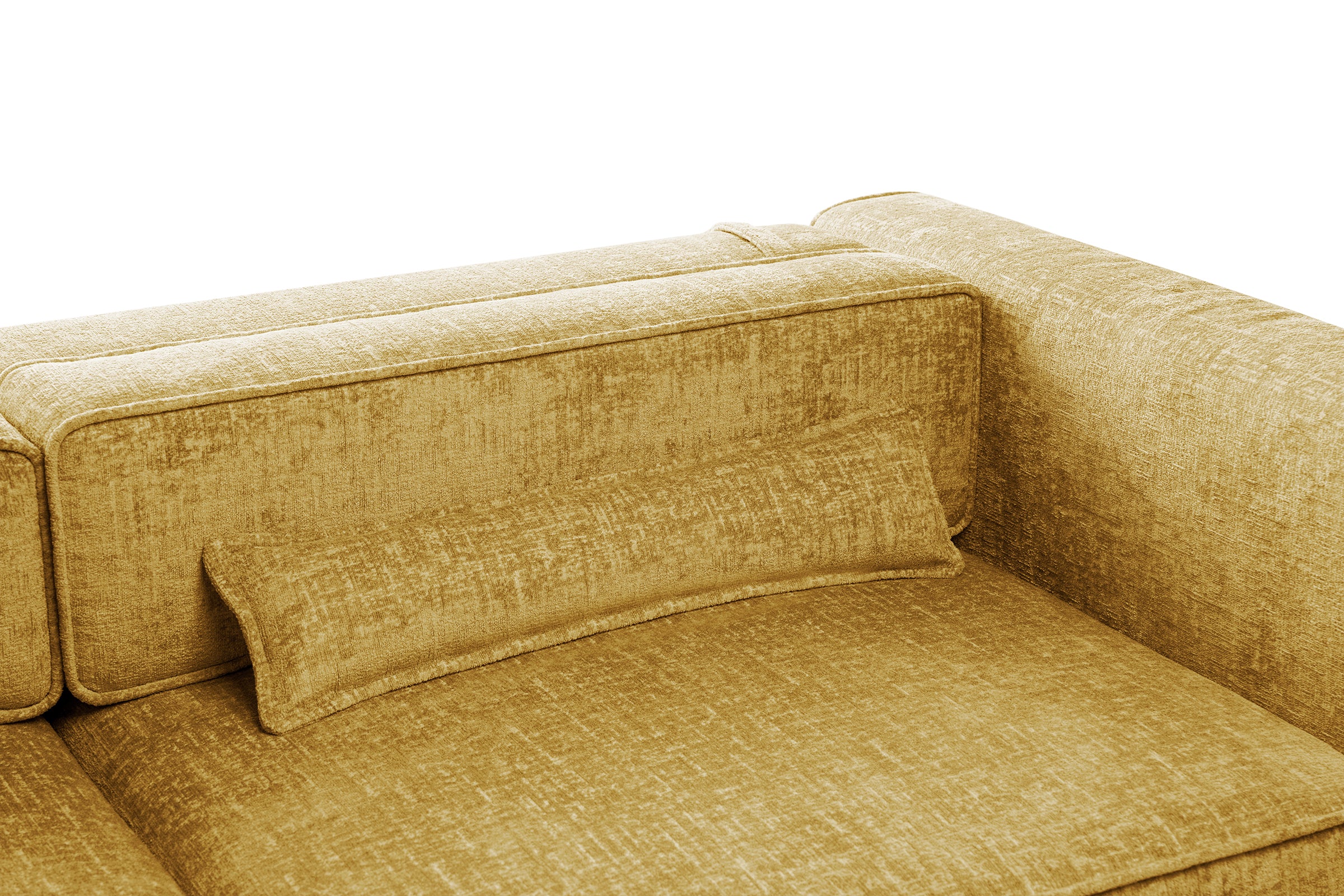 Canapea Extensibilă 4 locuri ZANETTO, cu 3 lăzi depozitare, 340x100x70 cm, #color_Galben-Onyx