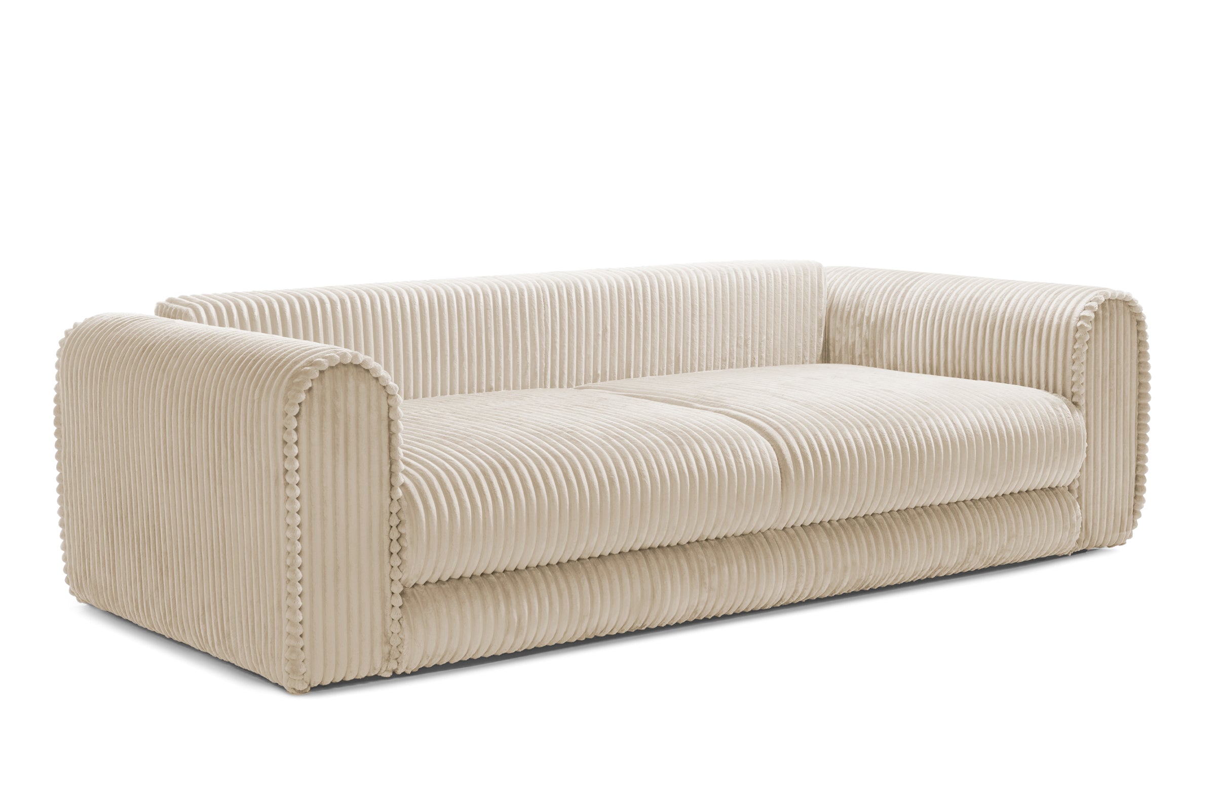 Canapea Extensibilă 3 locuri FELLINI, cu ladă depozitare, 243x108x90 cm, #color_Crem-Tilia