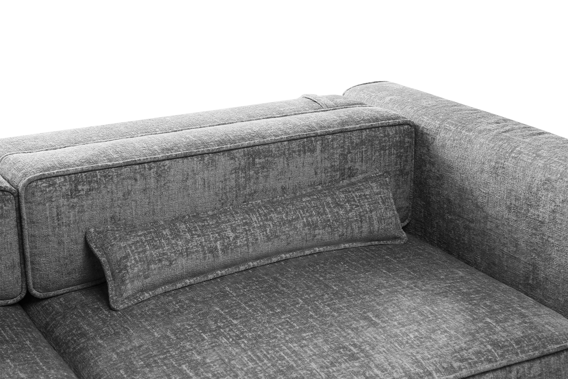 Colțar Extensibil 5 locuri ZANETTO, cu ladă de depozitare, 340x160x70 cm, #color_Gri-Onyx