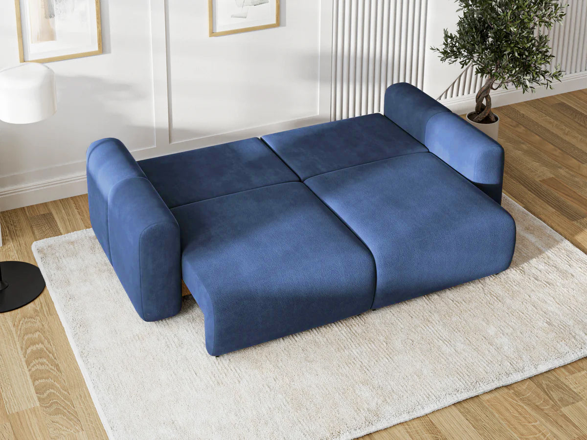 Canapea Extensibilă 3 locuri GEORGIA, cu 2 lăzi depozitare, 248x110x90 cm, #color_Albastru-Havana