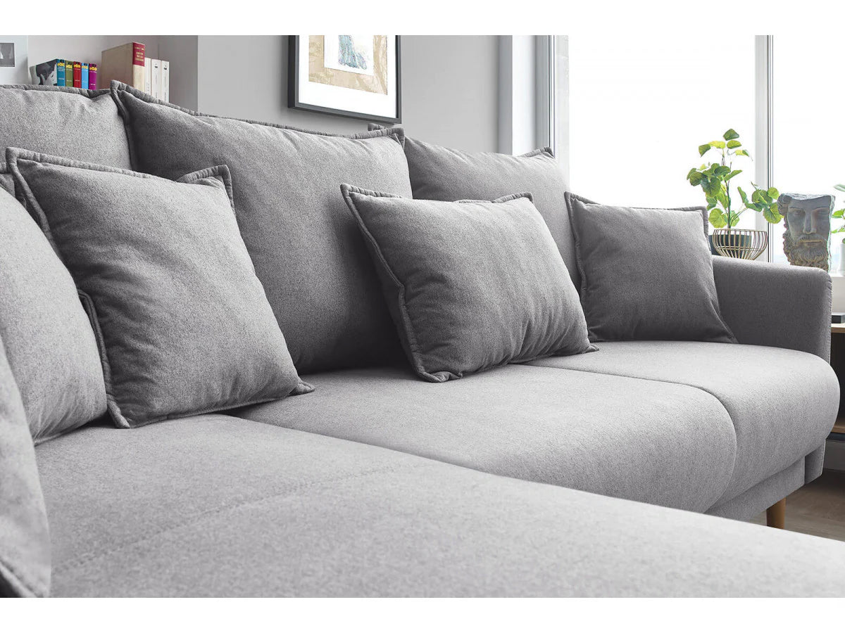 Colțar Extensibil JULIET, cu ladă de depozitare, variante stânga/dreapta, 240x166x95 cm - Prestigehome.ro - Canapea - Prestige #color_Gri-Deschis-Loft