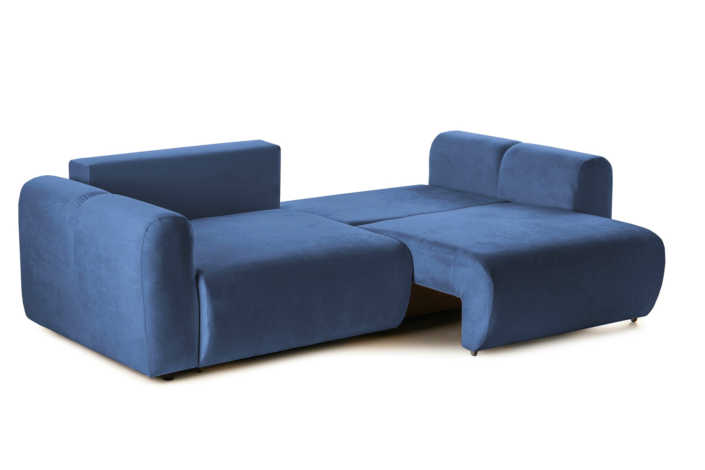 Canapea Extensibilă 3 locuri GEORGIA, cu 2 lăzi depozitare, 248x110x90 cm, #color_Albastru-Havana