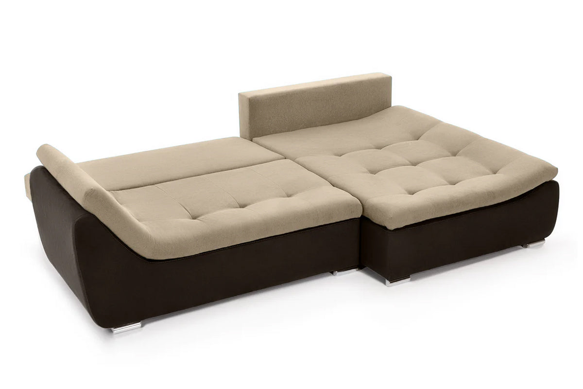 Coltar Extensibil pe dreapta LORENZO, cu lada de depozitare, 285x180x70 cm,- Prestigehome.ro - Coltare - Prestige - #color_Bej-Cafeniu-Enjoy