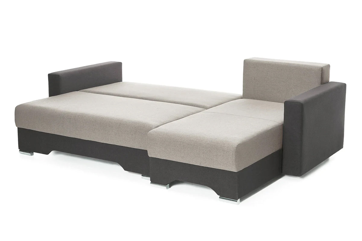 Coltar Extensibil 3 locuri Cesar, cu lada de depozitare, 247x160x85 cm - Prestigehome.ro - Coltar - Prestige #color_Gri-Deschis-Gri-Inchis