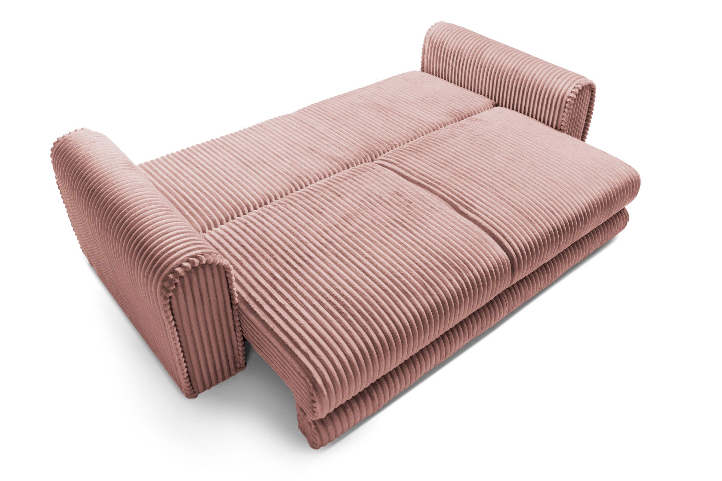 Canapea Extensibilă 3 locuri FELLINI, cu ladă depozitare, 243x108x90 cm, #color_Roz-Tilia