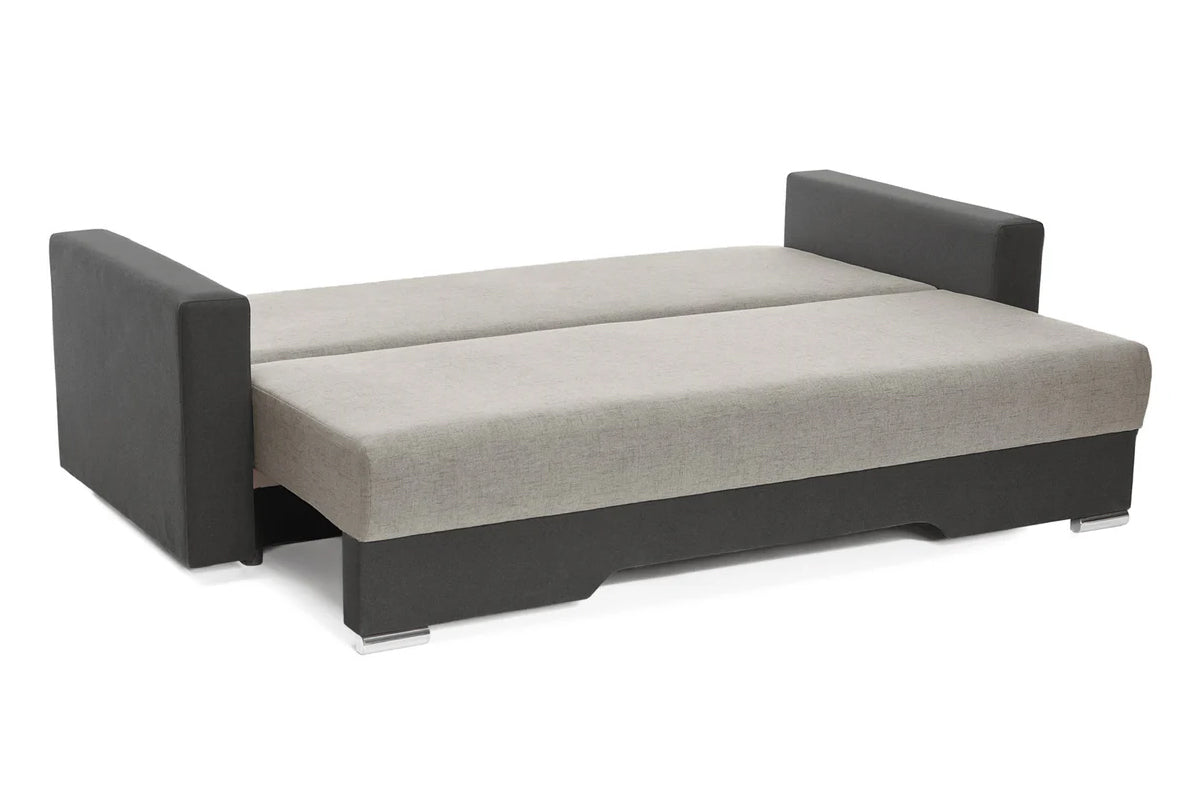 Canapea Extensibila 3 locuri Cesar, cu lada de depozitare, 220x90x85 cm - Prestigehome.ro - Canapea - Prestige #color_gri-deschis-gri-inchis