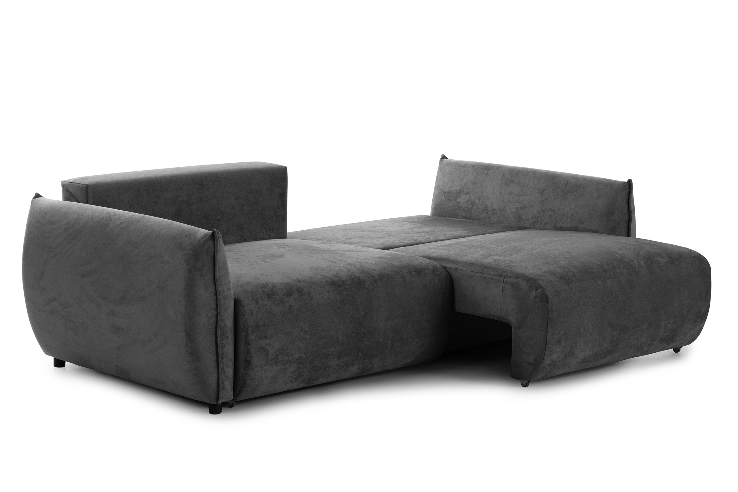 Canapea Extensibilă 3 locuri OSAKA, cu ladă depozitare, 238x110x90 cm #color_Gri-Inchis-Havana