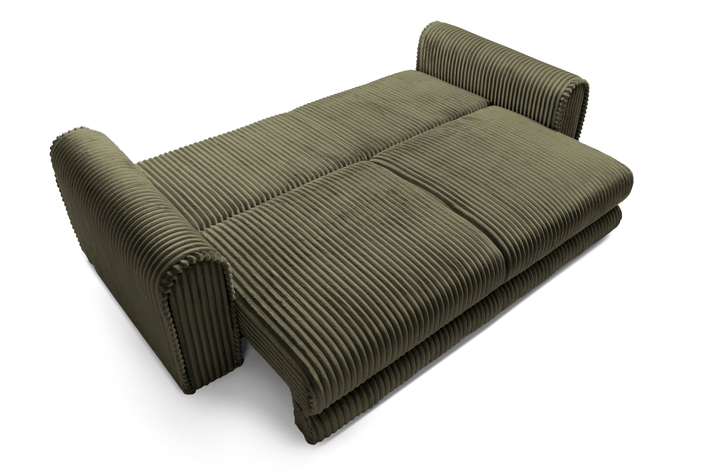 Canapea Extensibilă 3 locuri FELLINI, cu ladă depozitare, 243x108x90 cm, #color_Verde-Olive-Tilia