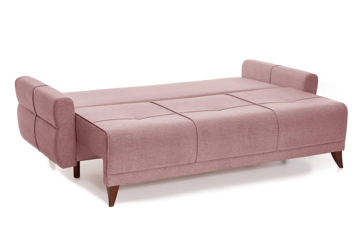 Canapea Extensibila 3 locuri Emerald, cu lada de depozitare, 215x70x90 cm - Prestigehome.ro - Canapea - Prestige - #color_yuca-roz