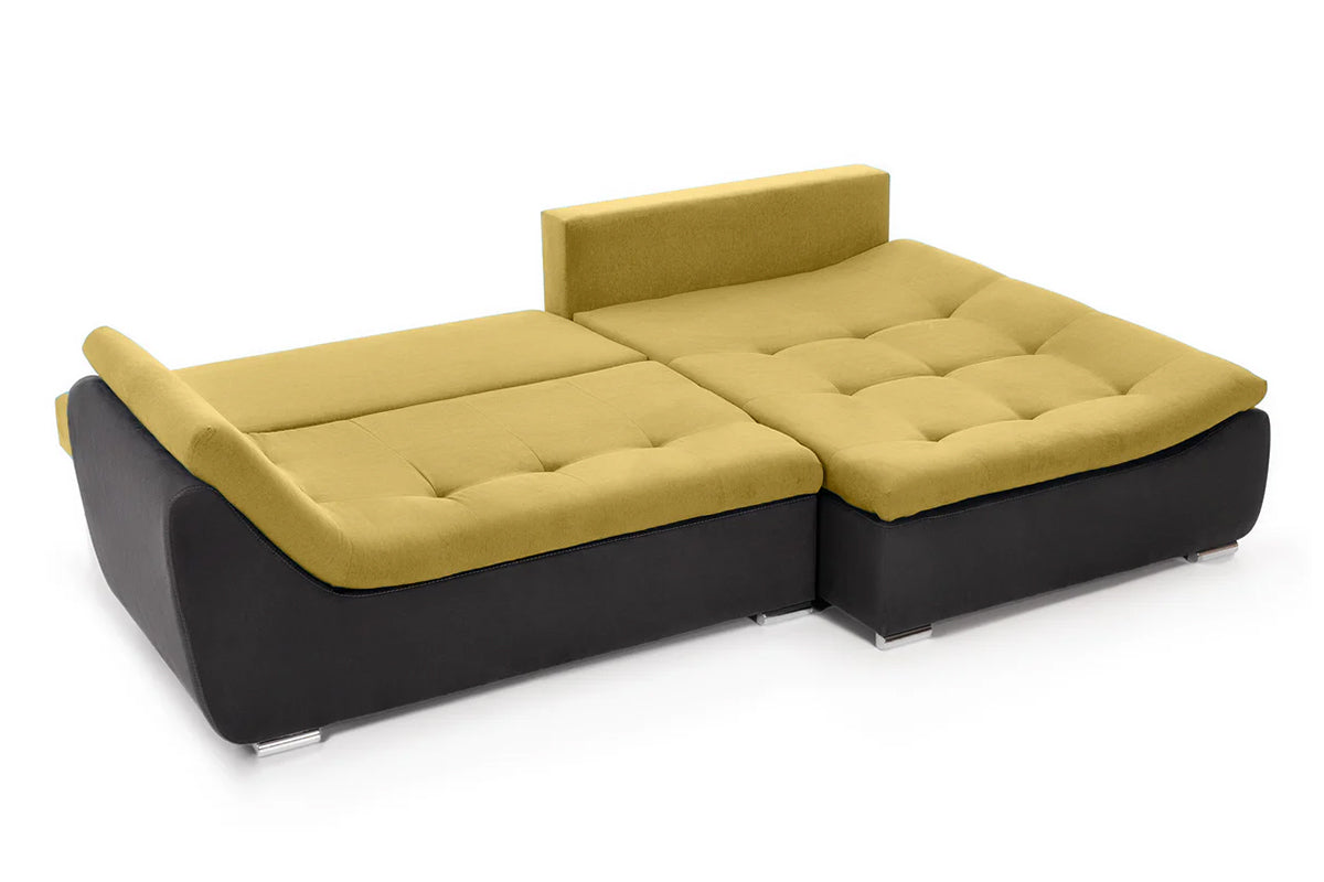 Coltar Extensibil pe dreapta LORENZO, cu lada de depozitare, 285x180x70 cm,- Prestigehome.ro - Coltare - Prestige - #color_Galben-Gri-Inchis-Enjoy