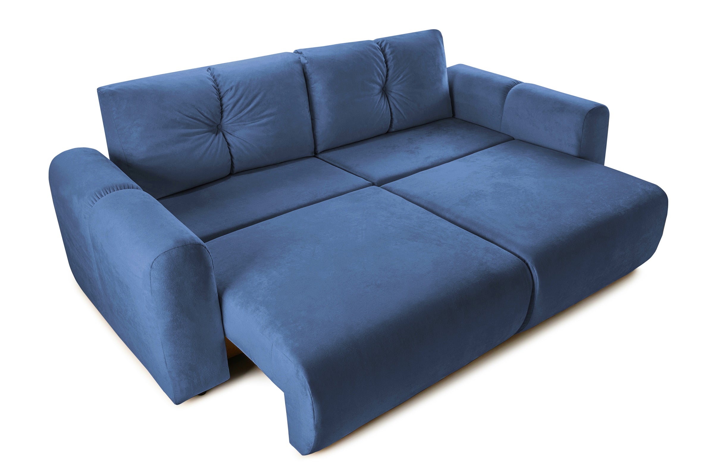 Canapea Extensibilă 3 locuri GEORGIA, cu 2 lăzi depozitare, 248x110x90 cm, #color_Albastru-Havana