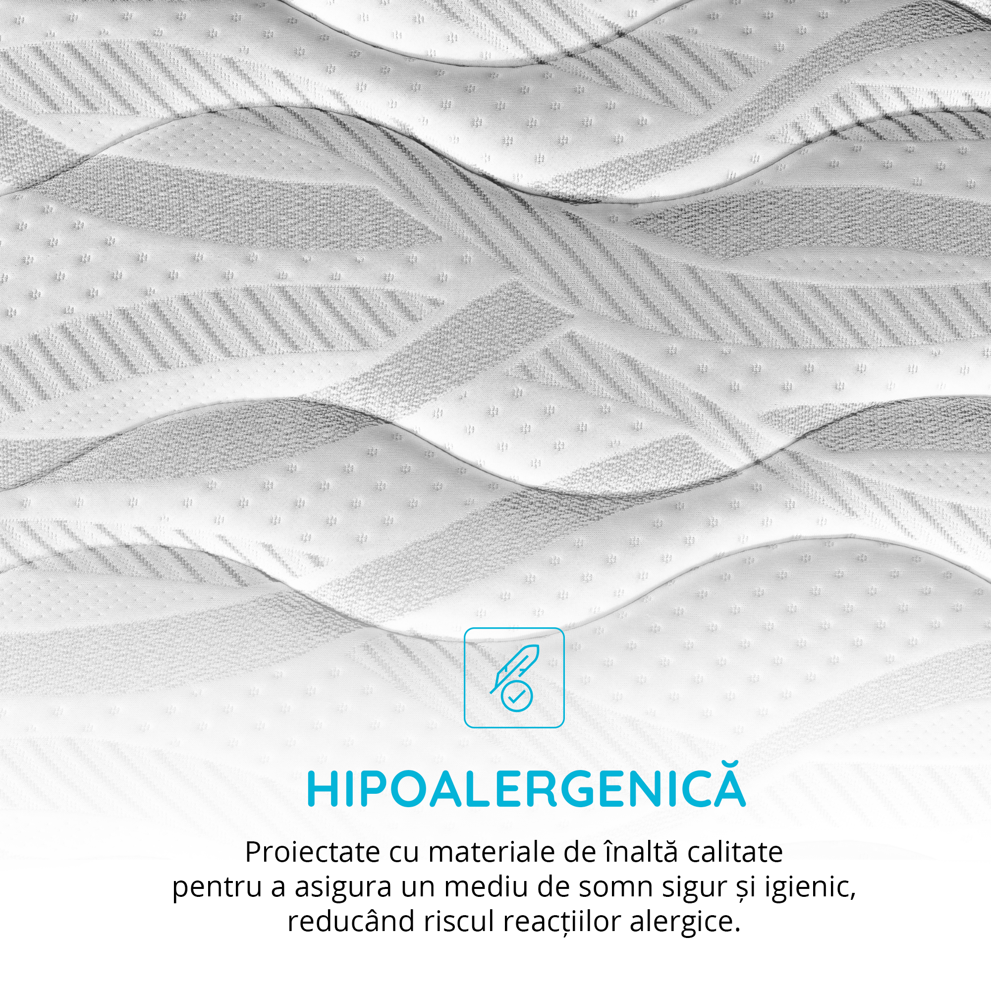 Saltea Ideal Sleep WAVE POCKET, Arcuri individuale, spumă poliuretanică în straturi, superortopedică, Grosime 25 cm