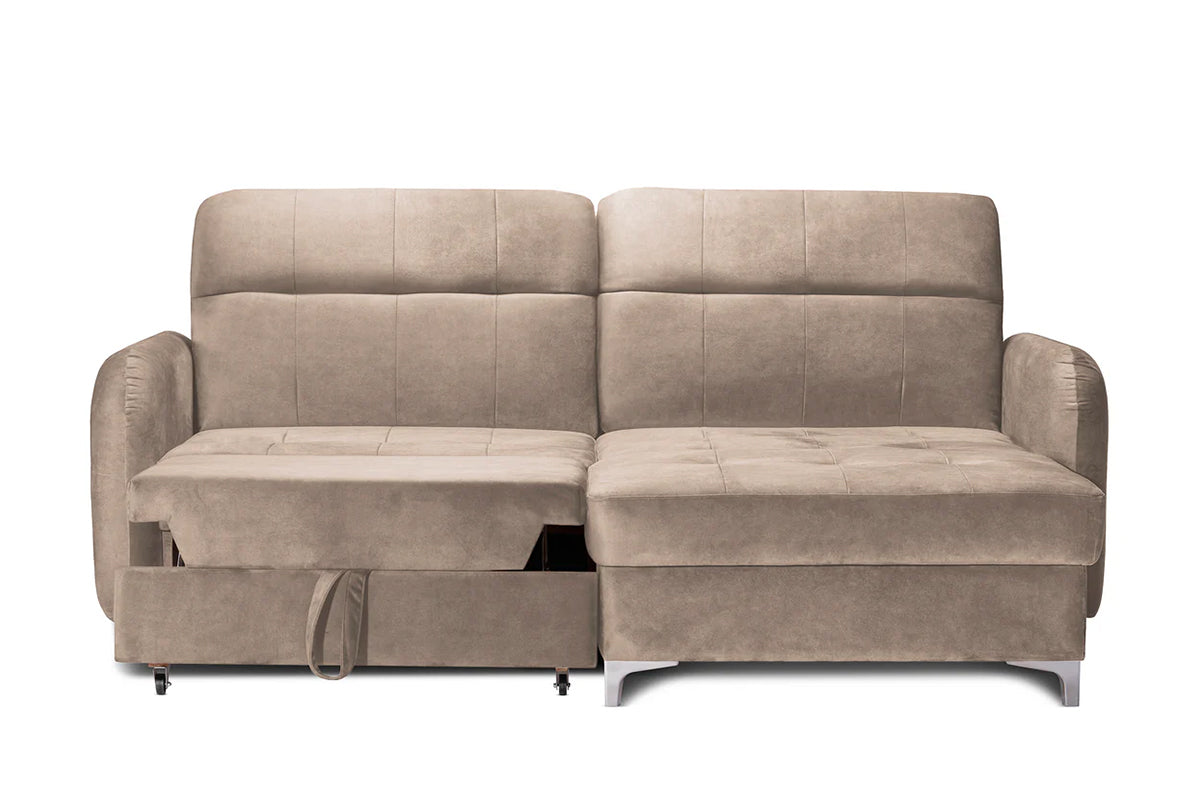 Coltar Extensibil STUDIO, cu lada depozitare, cu tetiere reglabile, 220 x 160 x 105 cm #color_Bej-Whisper