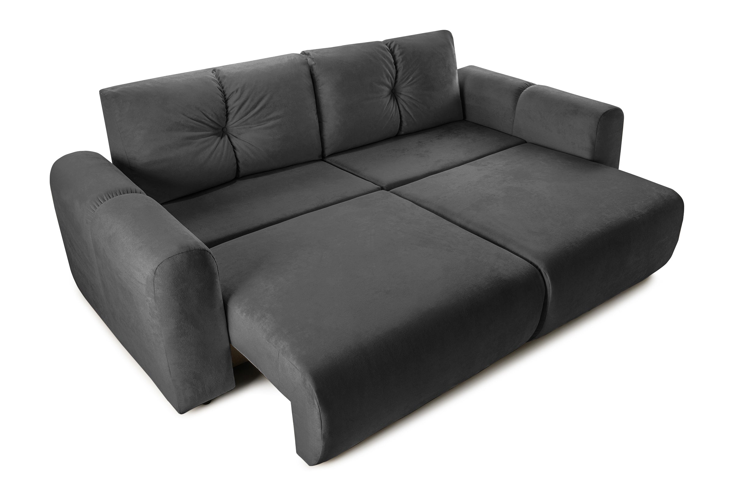 Canapea Extensibilă 3 locuri GEORGIA, cu 2 lăzi depozitare, 248x110x90 cm #color_Gri-Inchis-Havana