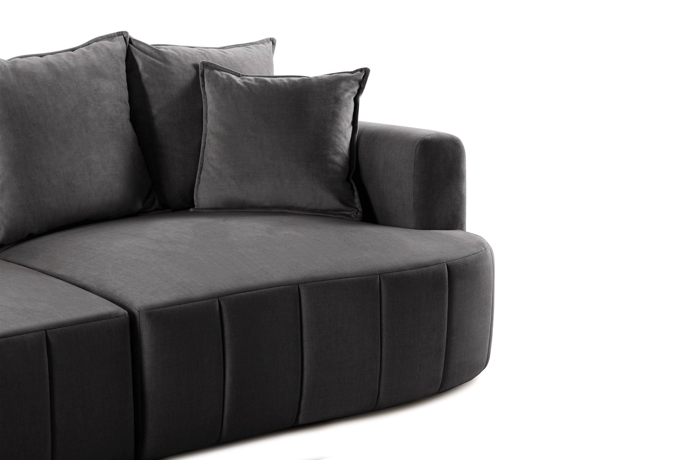 Canapea Extensibilă 3 locuri SAMBA, cu 2 lăzi depozitare, 242x127x90 cm, #Color_Gri-Vogue