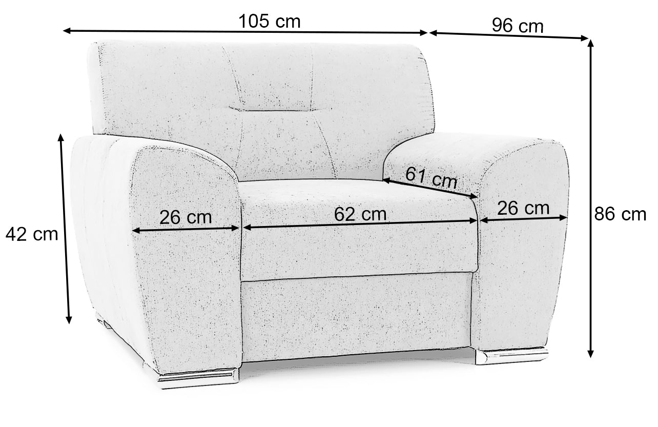 Fotoliu ASTORIA, 105x96x86 cm