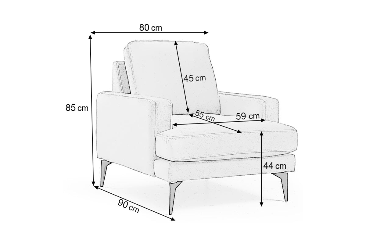 Fotoliu AZURRO, 80x90x85 cm