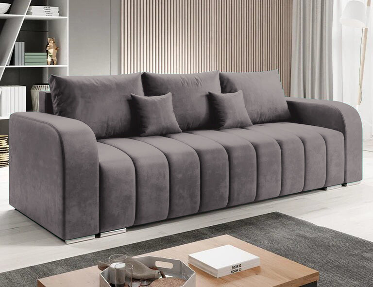 Canapea Extensibila 3 locuri Diego, cu lada de depozitare, 230x92x90 cm - Prestigehome.ro - Canapea - Prestige - #color_velutto-gri