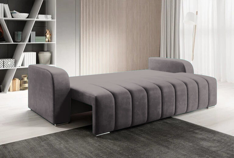 Canapea Extensibila 3 locuri Diego, cu lada de depozitare, 230x92x90 cm - Prestigehome.ro - Canapea - Prestige - #color_velutto-gri