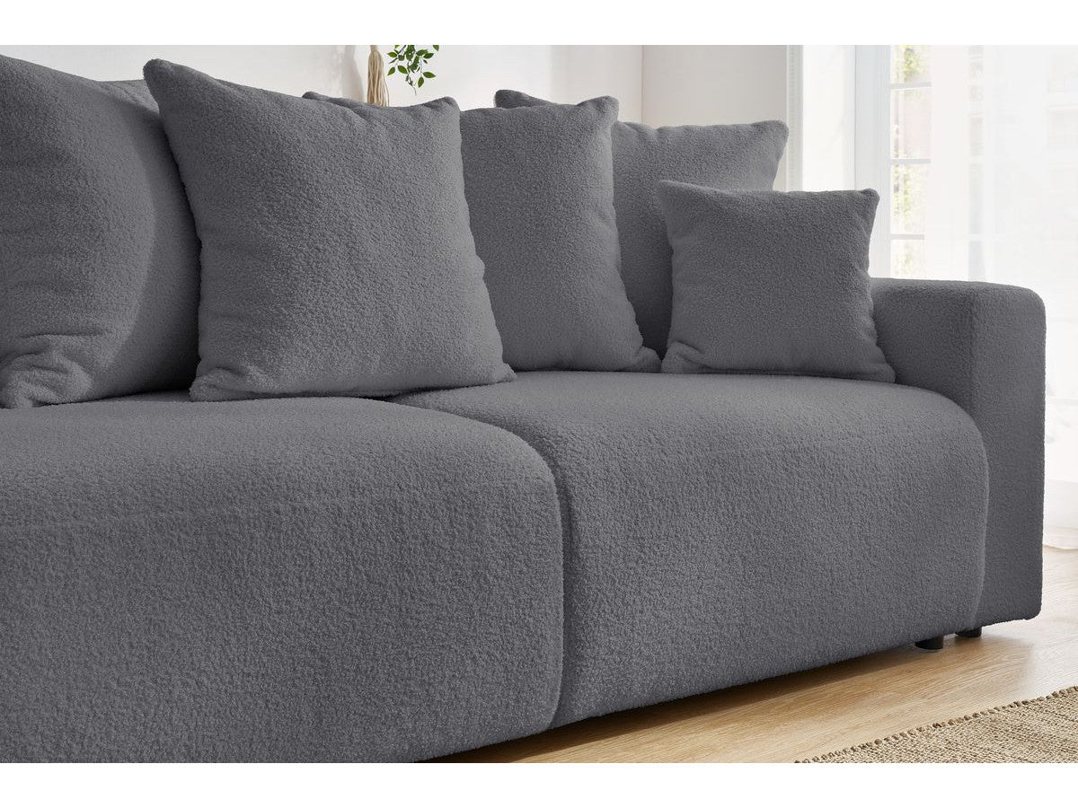 Canapea Extensibilă 3 locuri LIVIGNO, cu ladă de depozitare, 235x93x100 cm - Prestigehome.ro - Canapea - Prestige #color_Gri-Inchis-Anthology