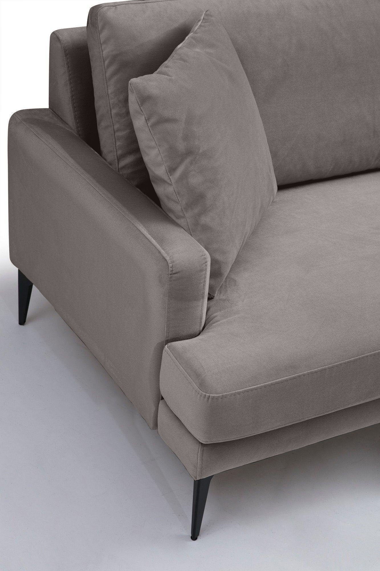 Canapea Fixă AZURRO, 2 locuri, 175x90x85 cm - Prestigehome.ro - Canapea - Prestige #color_Velutto-Gri